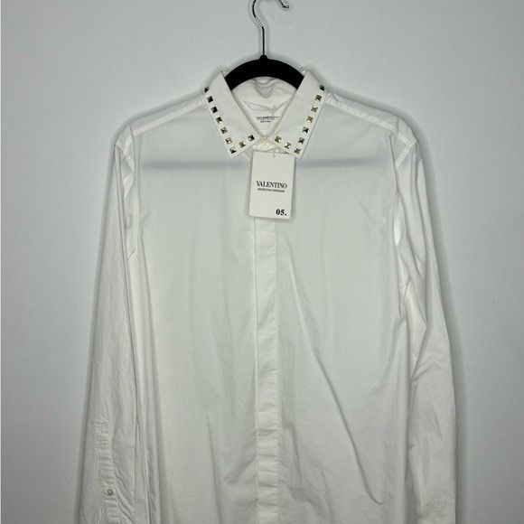 Valentino Valentino Garavani Long Sleeve Shirt Untitled Studs On Colla Size US M / EU 48-50 / 2 - 4 Thumbnail