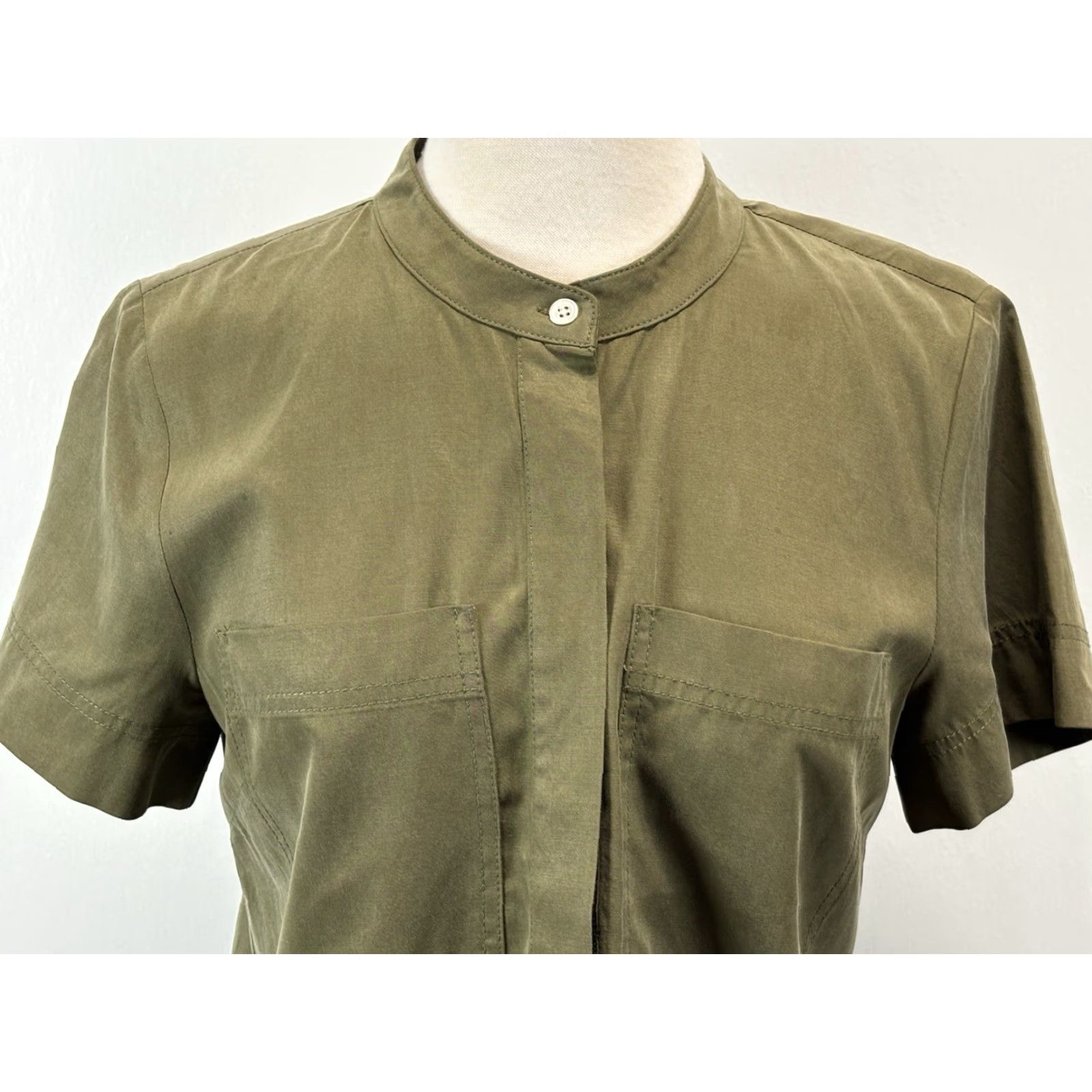 J.Crew VINTAGE J.CREW Military Fatigue Shirt Dress Women Small Army Green Utility Style Size S / US 4 / IT 40 - 5 Thumbnail