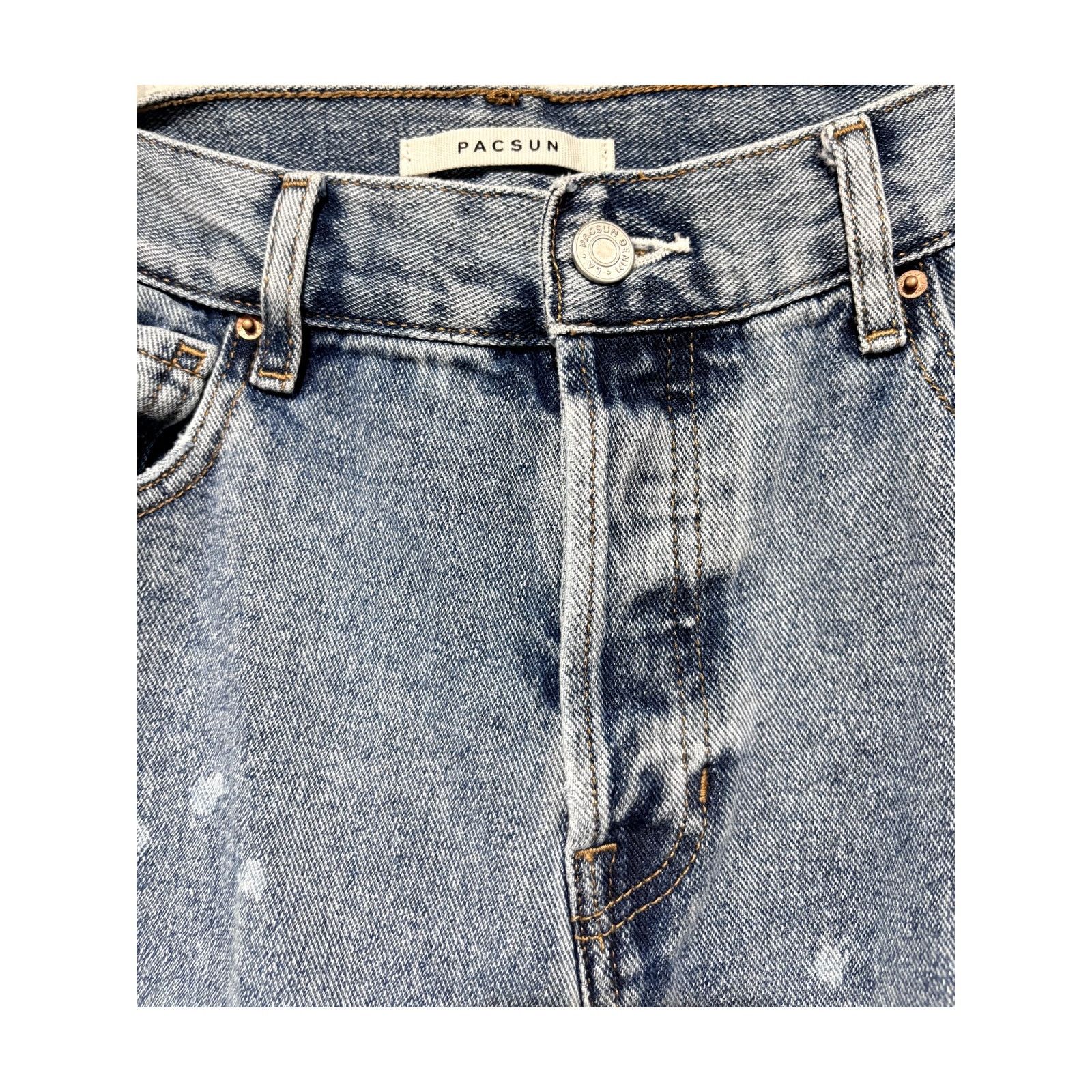 Pacsun PACSUN Medium Blue High Waisted Straight Leg Jeans Sz 27 Size 27" / US 4 / IT 40 - 4 Thumbnail