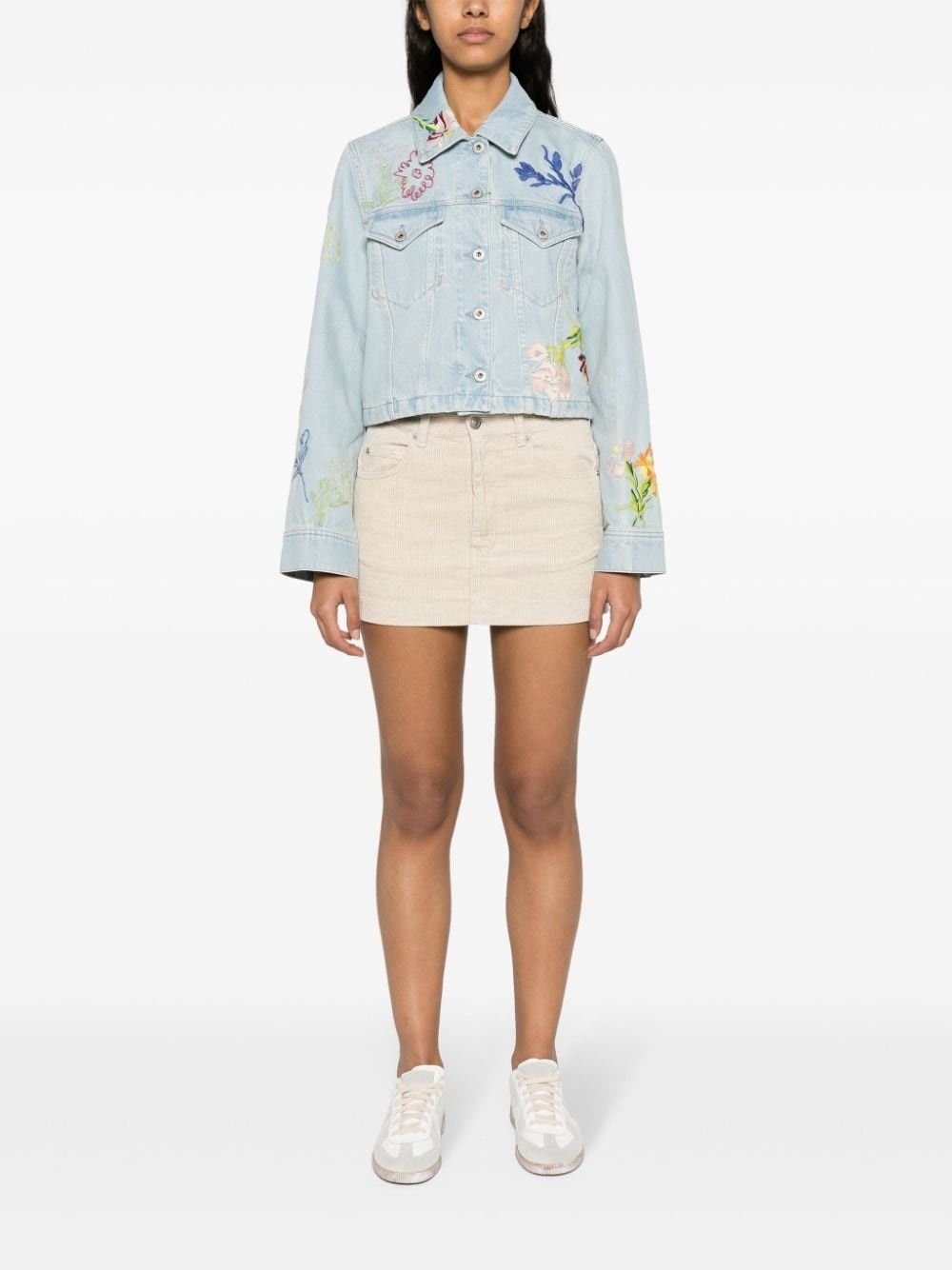 Kenzo o1y1025 Floral-Print Denim Jacket in Blue Size XS / US 0-2 / IT 36-38 - 4 Thumbnail