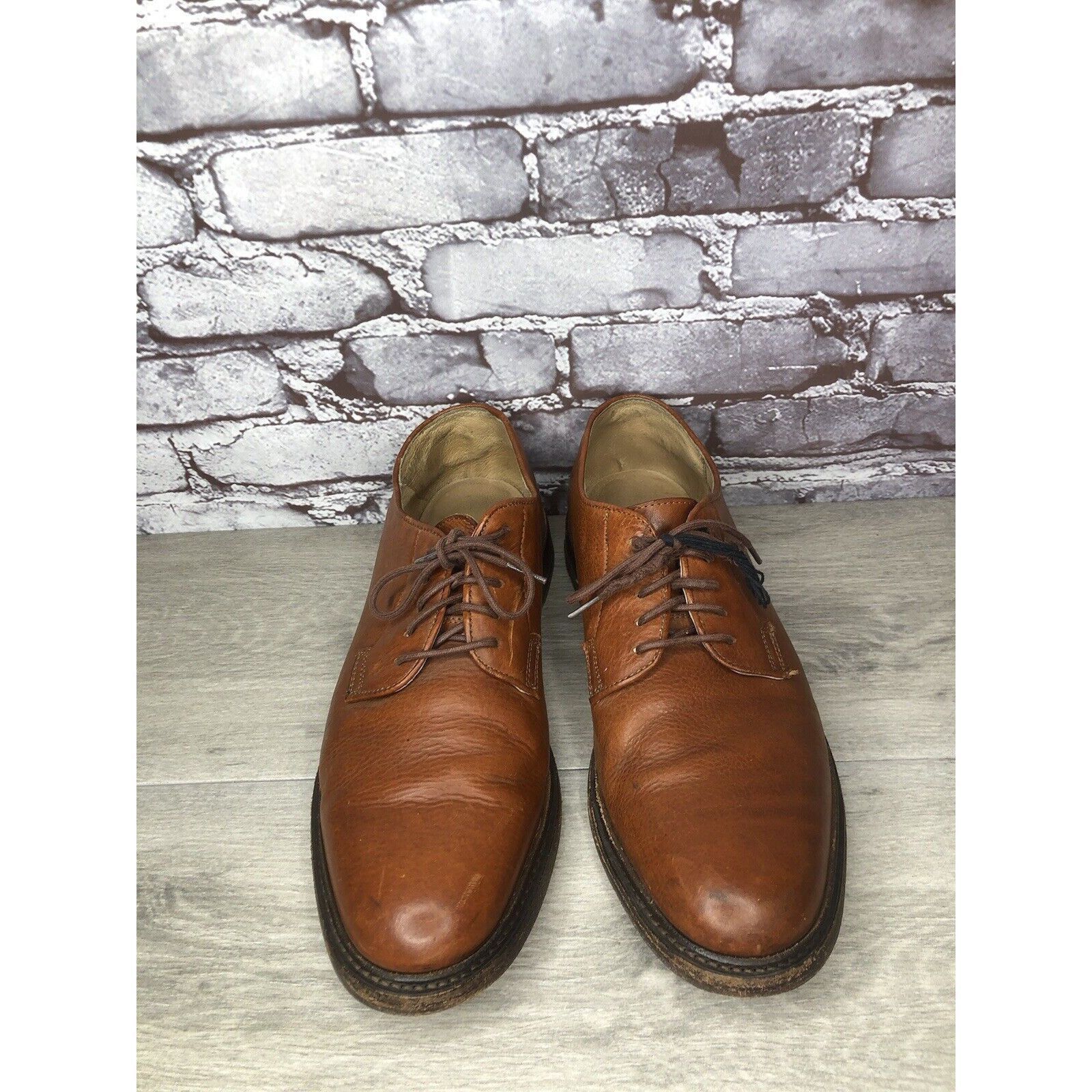 Frye The Frye Co. John A Frye Brown Leather Pebbled Oxfords Shoes Size US 11 / EU 44 - 12 Thumbnail