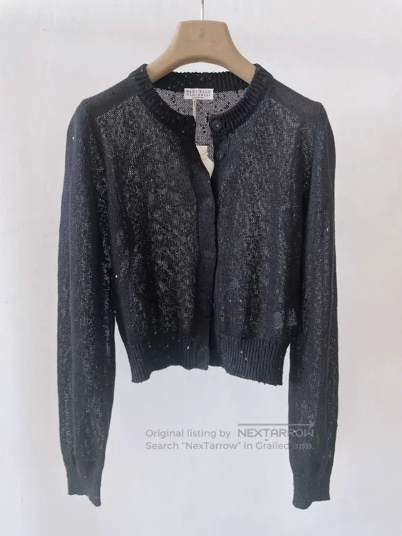 Brunello Cucinelli Brunello Cucinelli Black fully sequined linen & silk beade Size XXS / US 00 / IT 34 - 1 Thumbnail