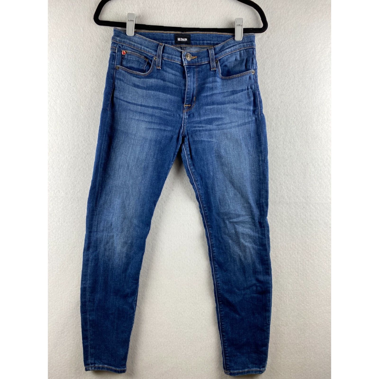 Hudson Hudson Jeans Womens 29 Ankle Tapered Stretch Distressed Denim Dark Wash 29x27 Jeans Mens? Size 29" - 2 Thumbnail