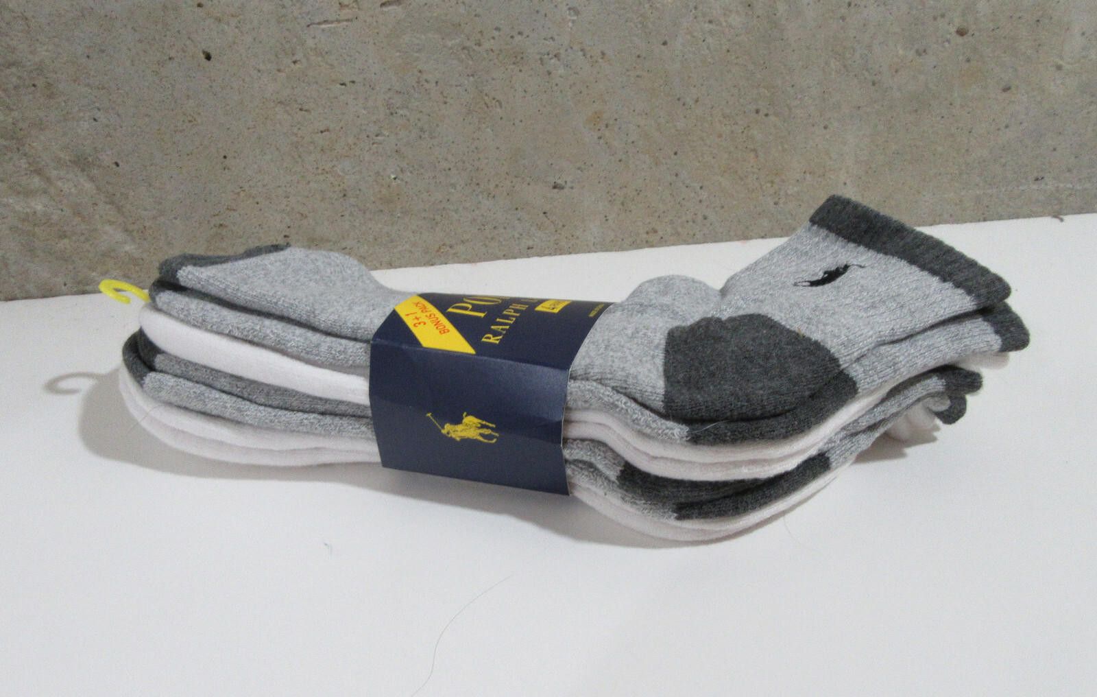 Polo Ralph Lauren Polo Ralph Lauren Mens Quarter Crew Athletic Socks 4 pack Size ONE SIZE - 3 Thumbnail