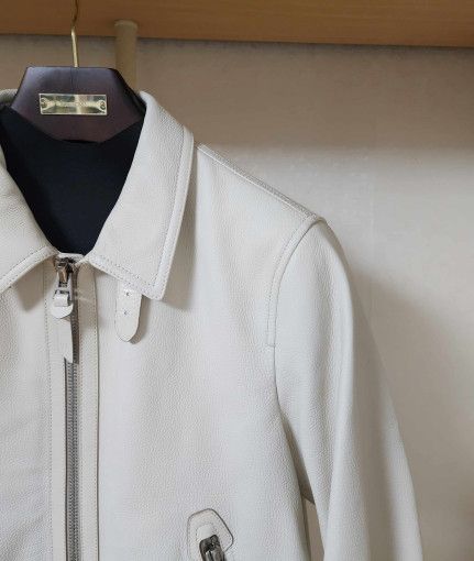 Tom Ford o1sm1stk0824 Grain Leather Jacket in Stone Size US M / EU 48-50 / 2 - 2 Thumbnail