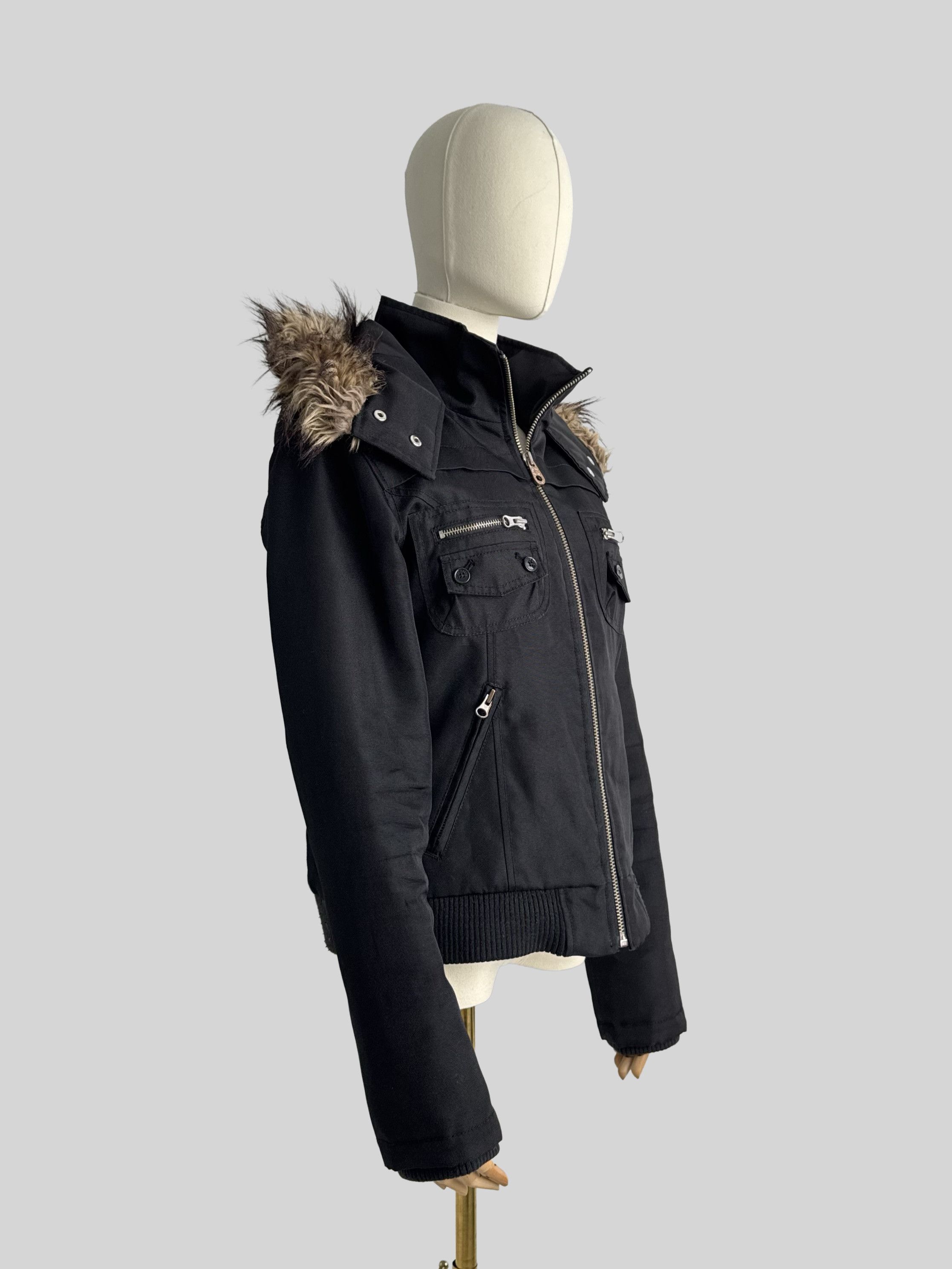 Miss Sixty Miss Sixty Vintage Cropped Jacket With Faux Fur Hood (D10) Size M / US 6-8 / IT 42-44 - 3 Thumbnail