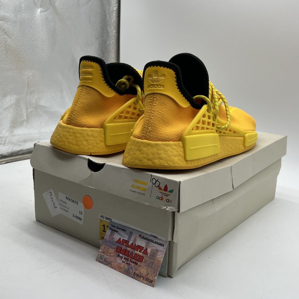 Adidas Pharrell x NMD human race yellow Size US 12 / EU 45 - 5 Thumbnail