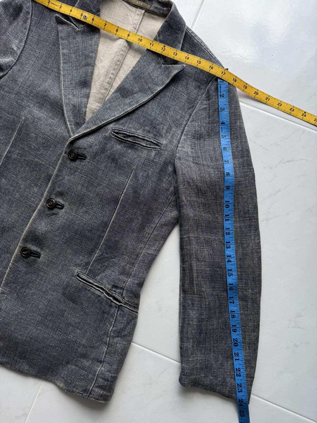 Yohji Yamamoto 90s AAR YOHJI YAMAMOTO Herringbone Twill Leather Finishing Size US M / EU 48-50 / 2 - 25 Thumbnail
