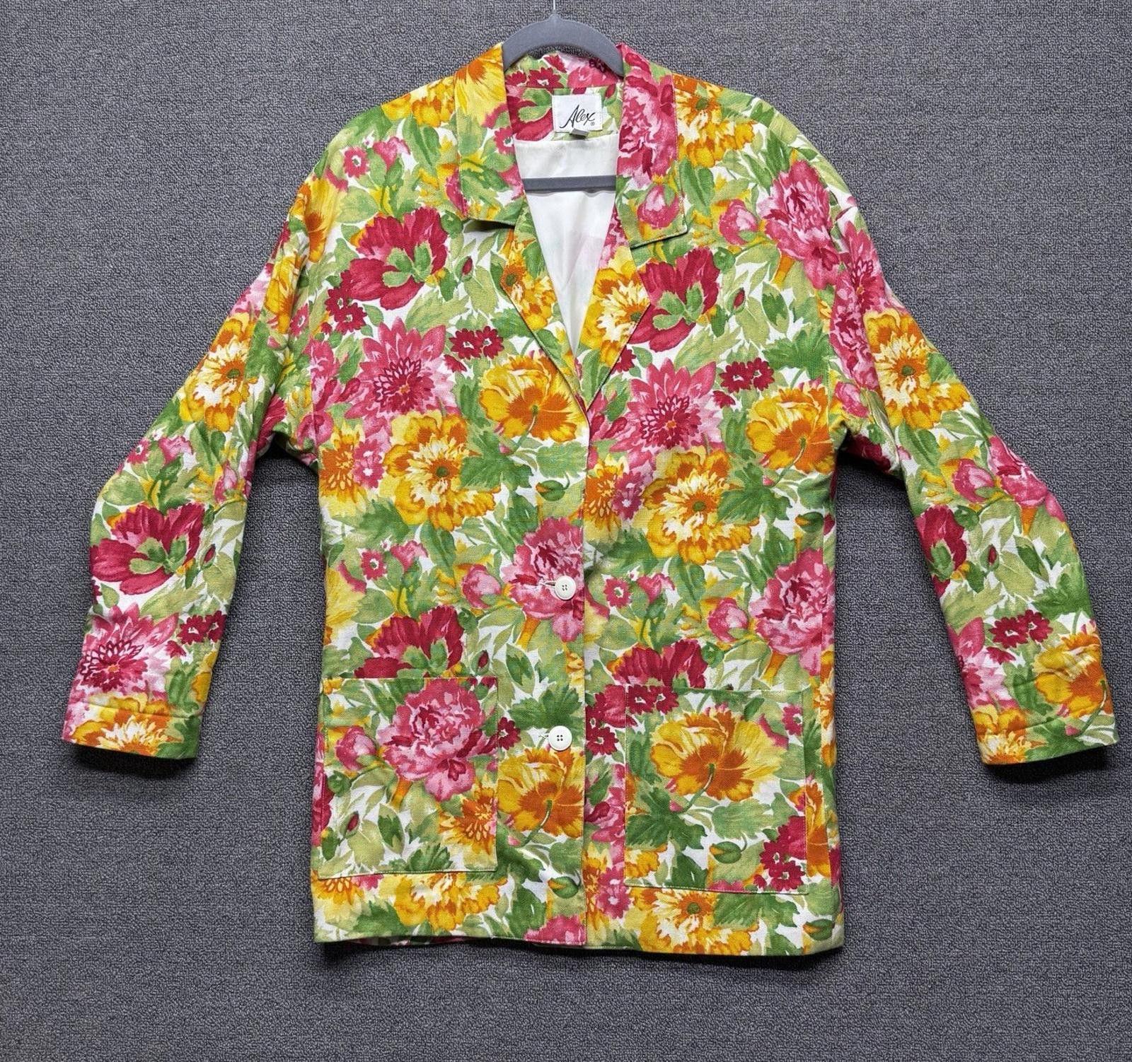 Alexander McQueen VTG Alex Floral Retro Blazer Womens 8 Multicolor Artsy Bold Size M / US 6-8 / IT 42-44 - 1 Thumbnail