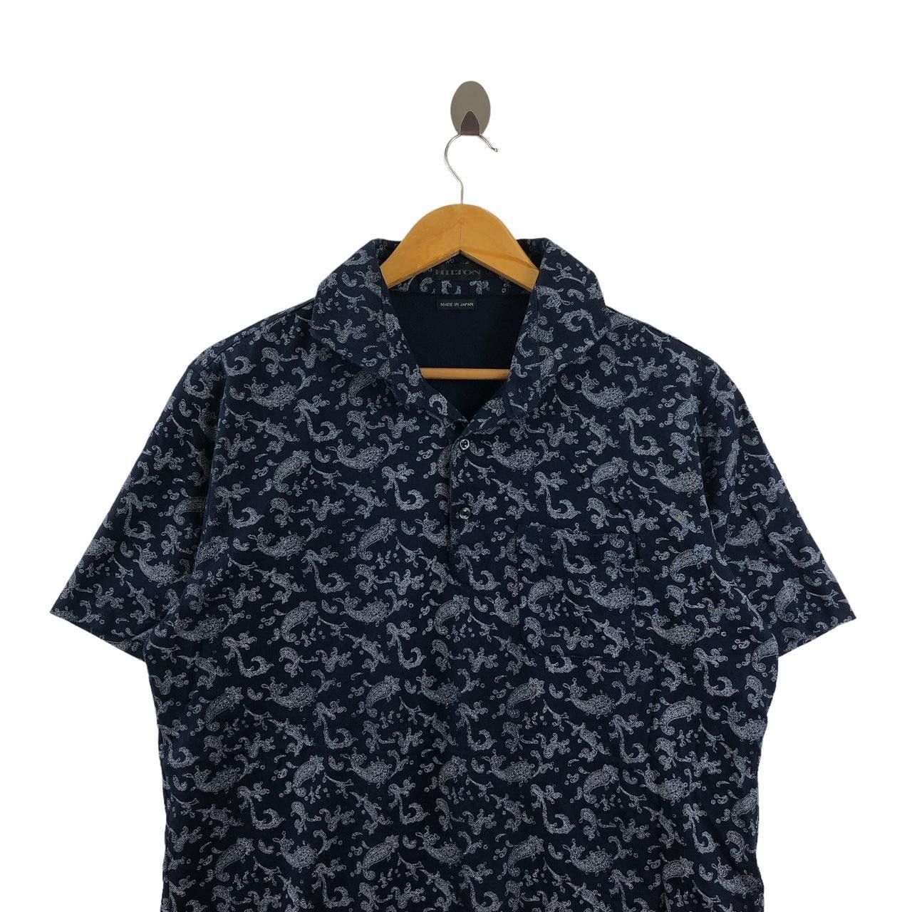 Other Vintage HILTON PAISLEY Over Print AOP Polo Tee Shirt Art Size US L / EU 52-54 / 3 - 3 Thumbnail
