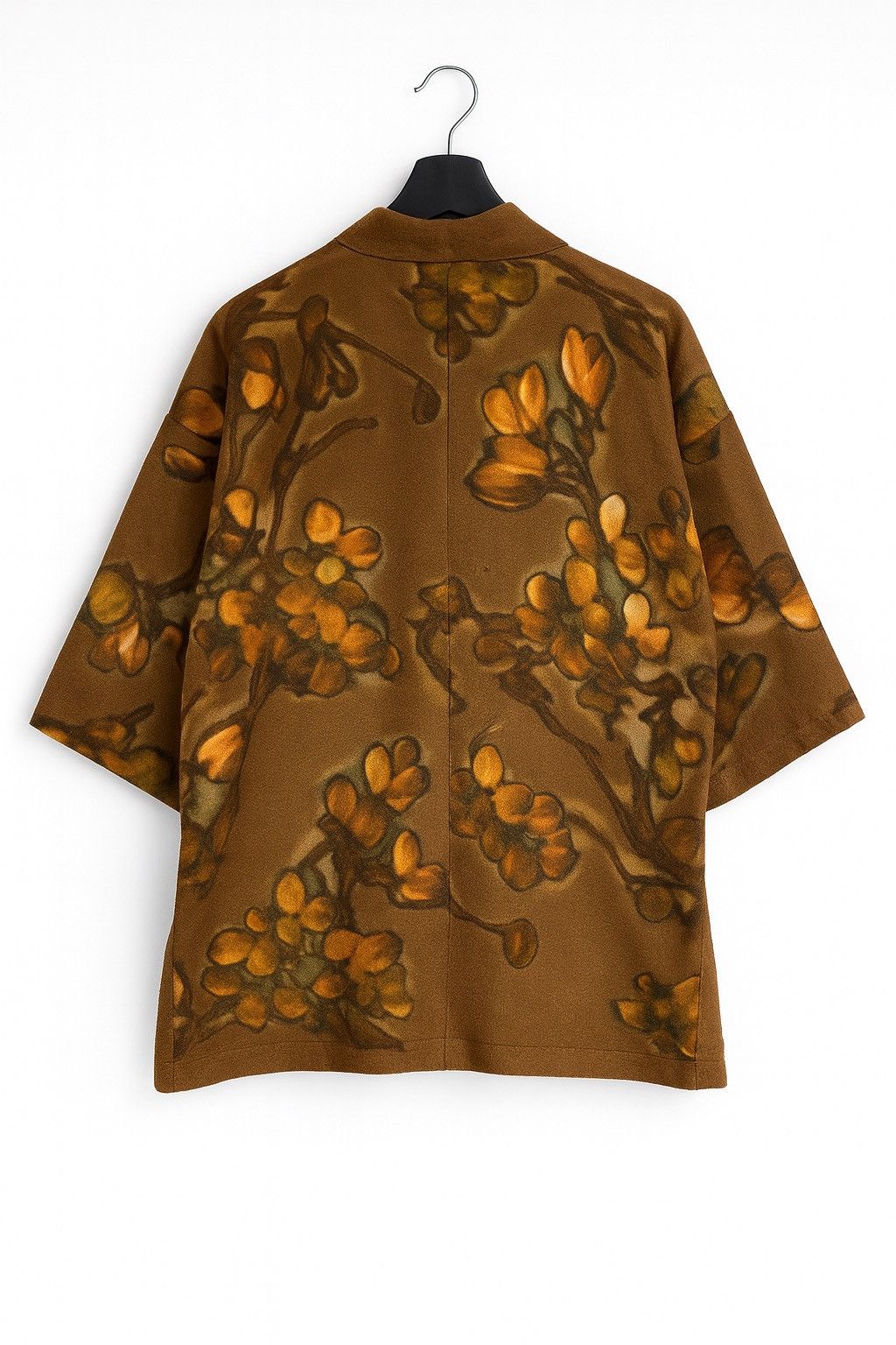 Japanese Brand Vintage Floral Kimono Jacket | Brown Japanese-Inspired Haori Size US M / EU 48-50 / 2 - 2 Thumbnail
