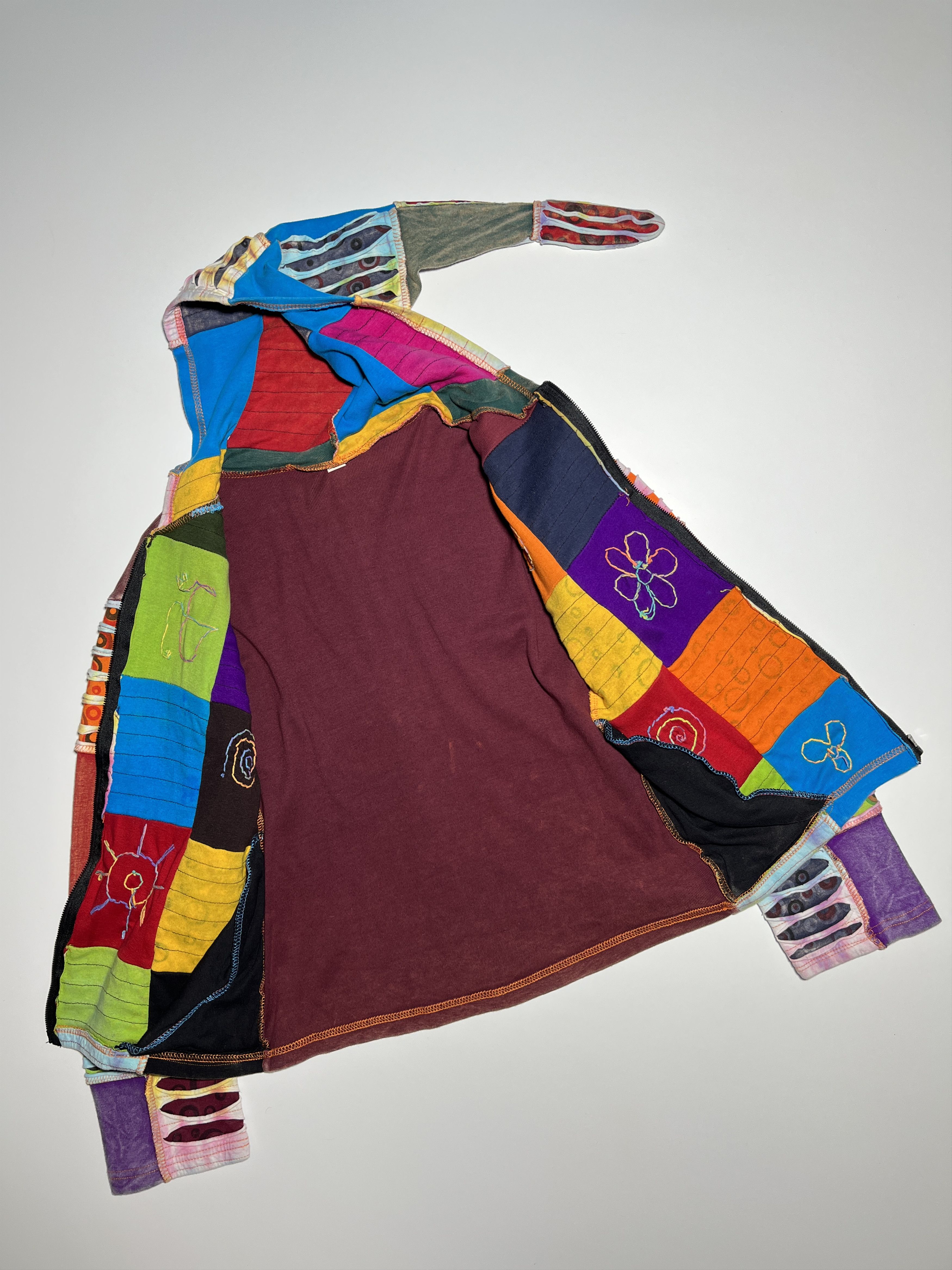 Vintage Vintage Women's Patchwork Nepal Hippie Zip Hoodie Size S / US 4 / IT 40 - 4 Thumbnail