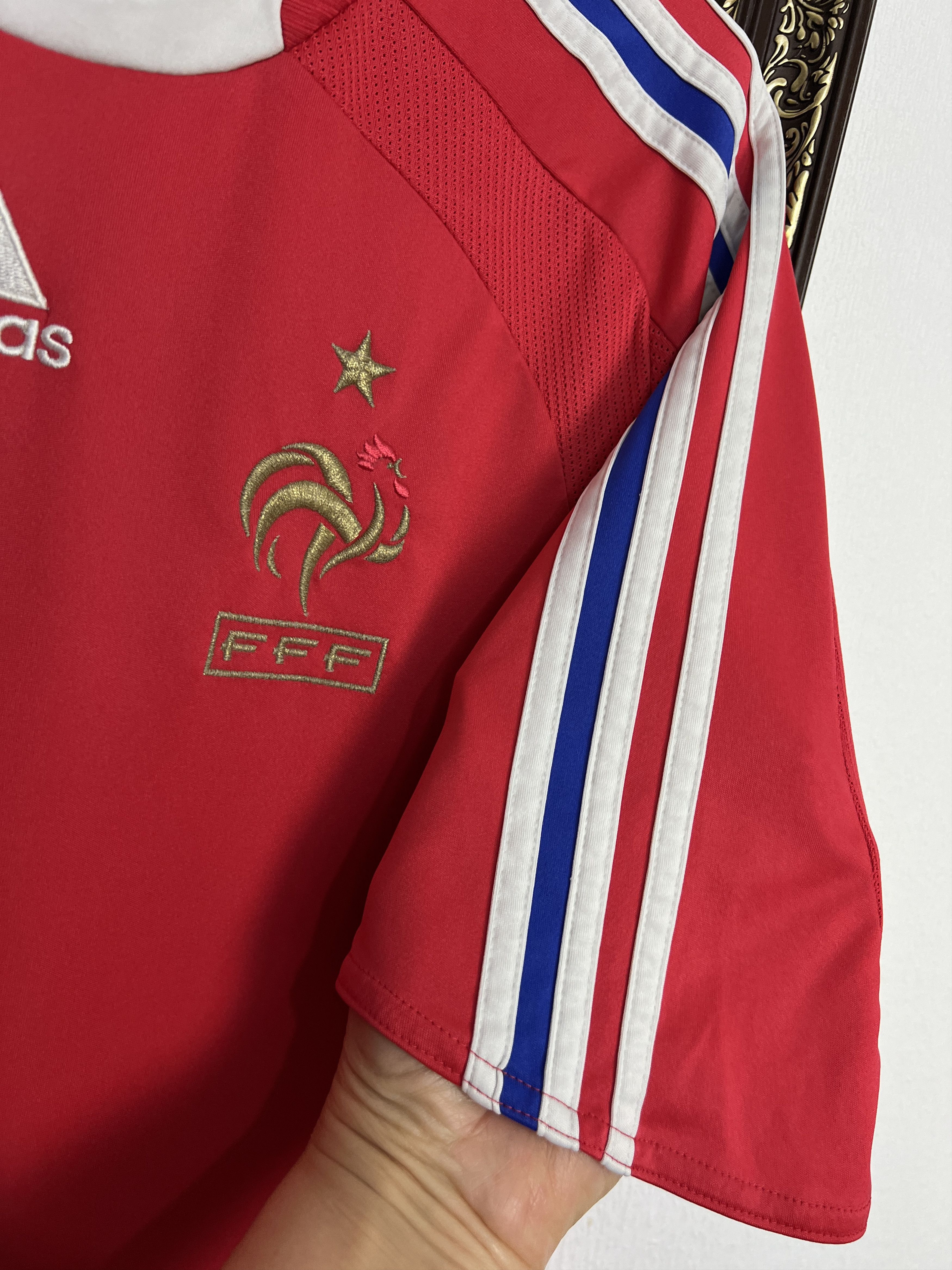 Adidas France football shirt 2008 Soccer Jersey National Trikot Size US L / EU 52-54 / 3 - 5 Thumbnail