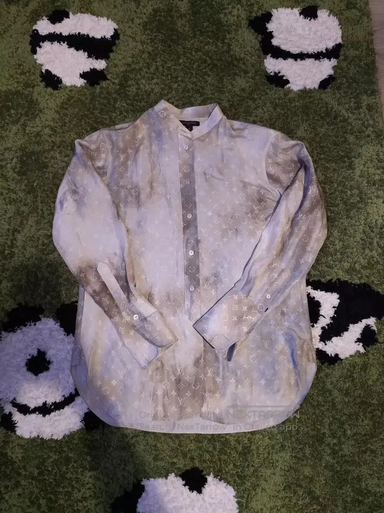 LV Silk Monogram Print Shirt.
