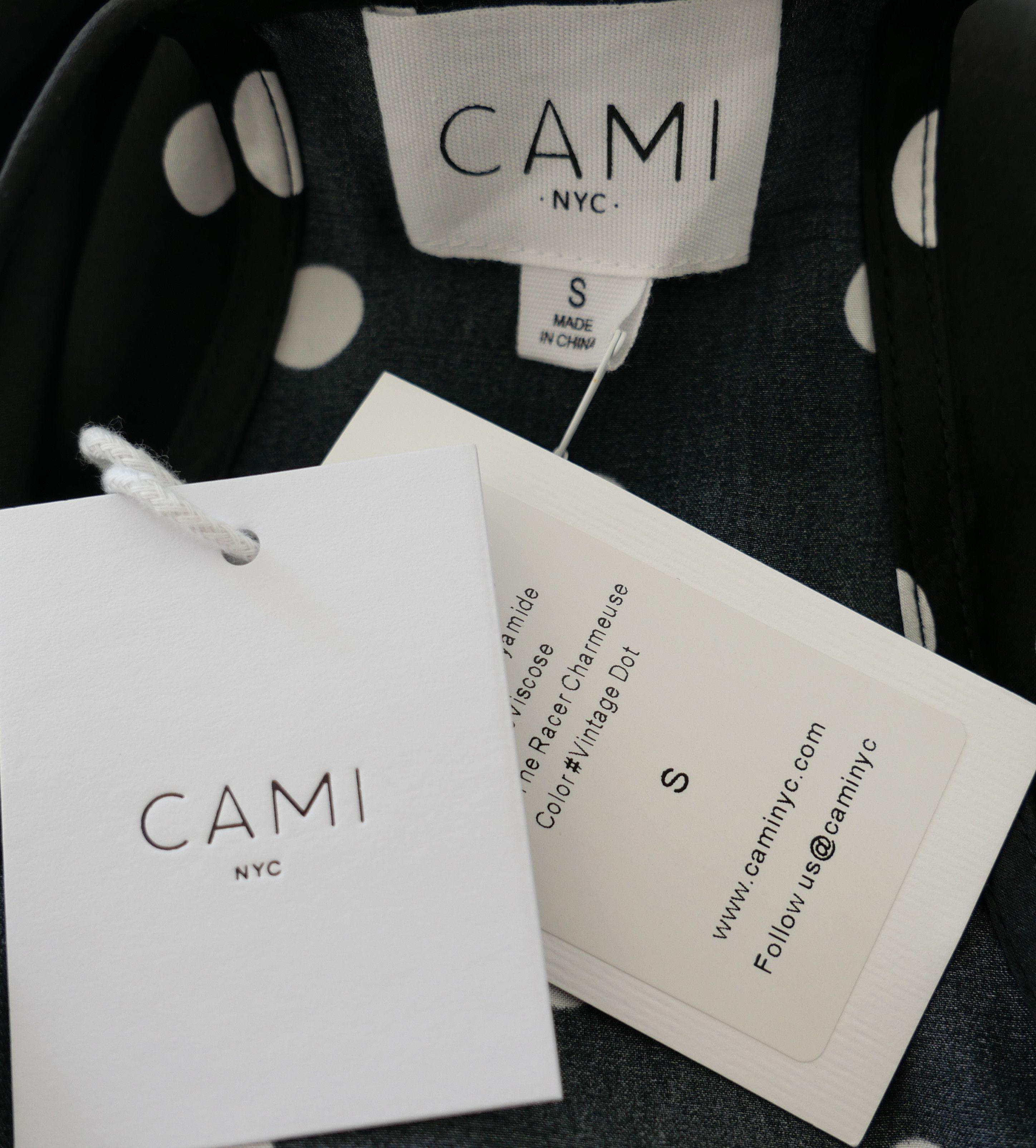 CAMI NYC Cami NYC The Racer Polka Dot Silk & Lace Cami Vest Size S / US 4 / IT 40 - 5 Thumbnail