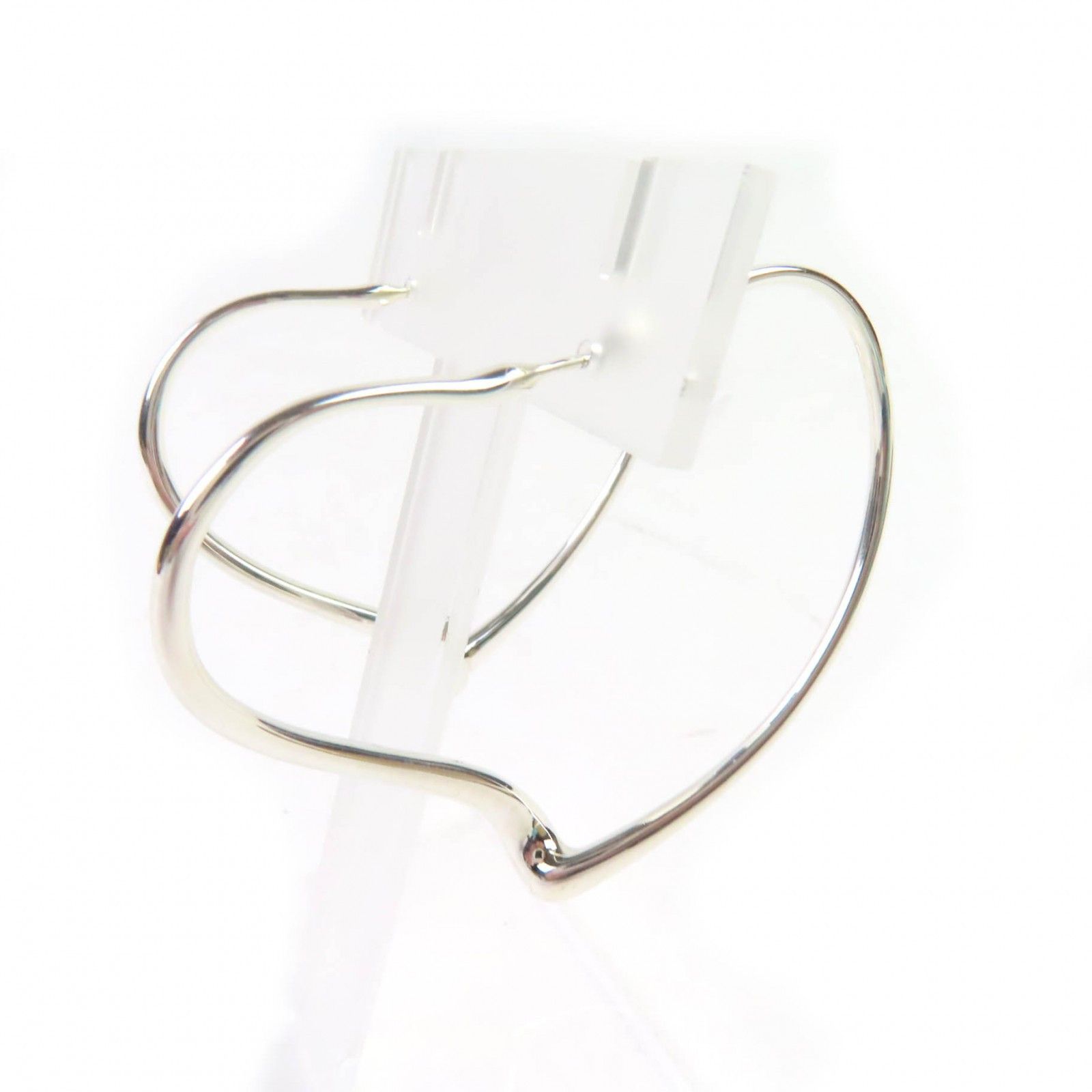 Tiffany & Co. Tiffany&Co. Open Heart Hoop Silver Earrings Metal Earrings DUTY FREE for USA