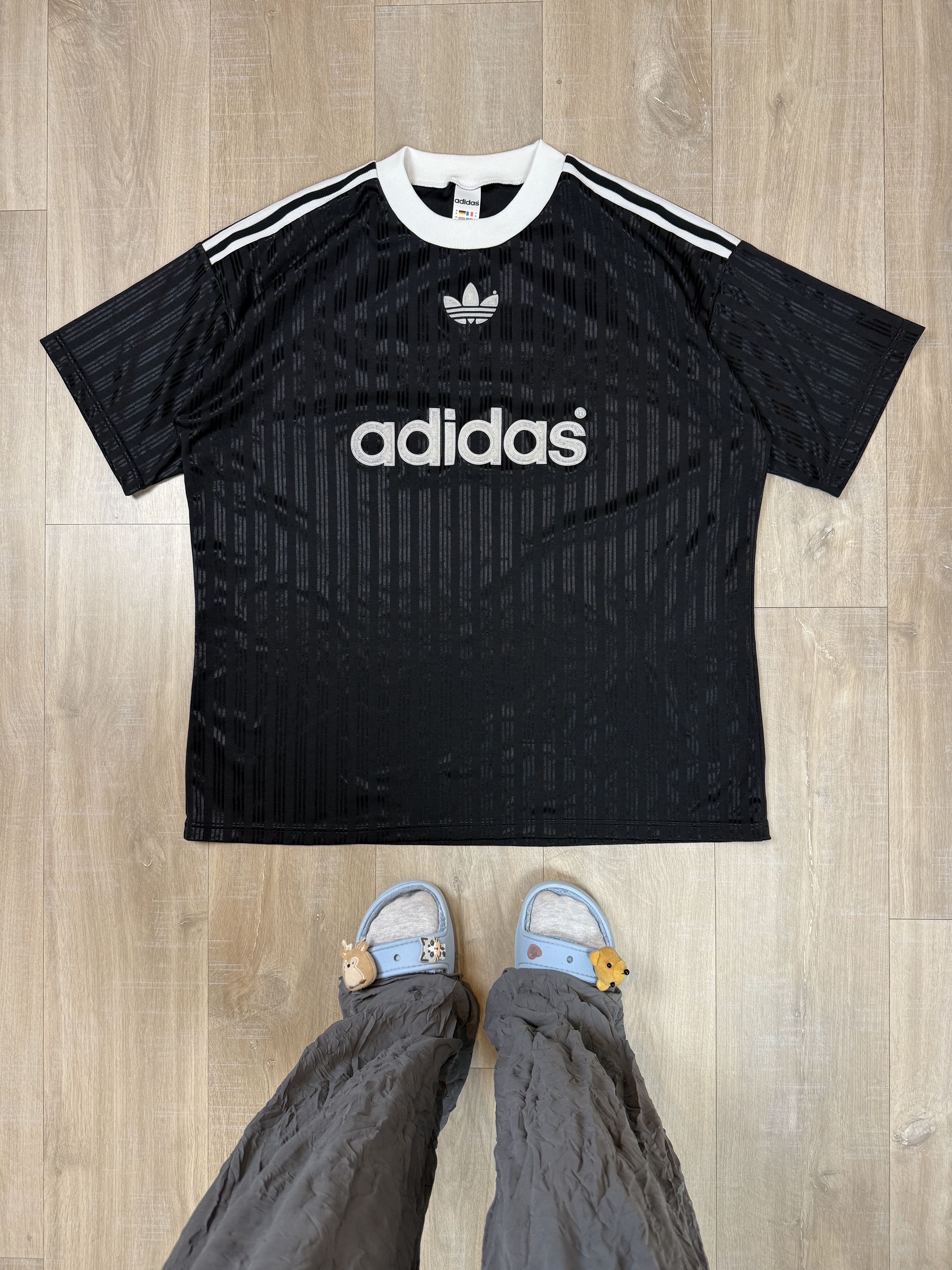 Adidas Vintage 90s Adidas Rare 3 Stripes Big Logo Soccer Jersey XL Size US XL / EU 56 / 4 - 1 Thumbnail