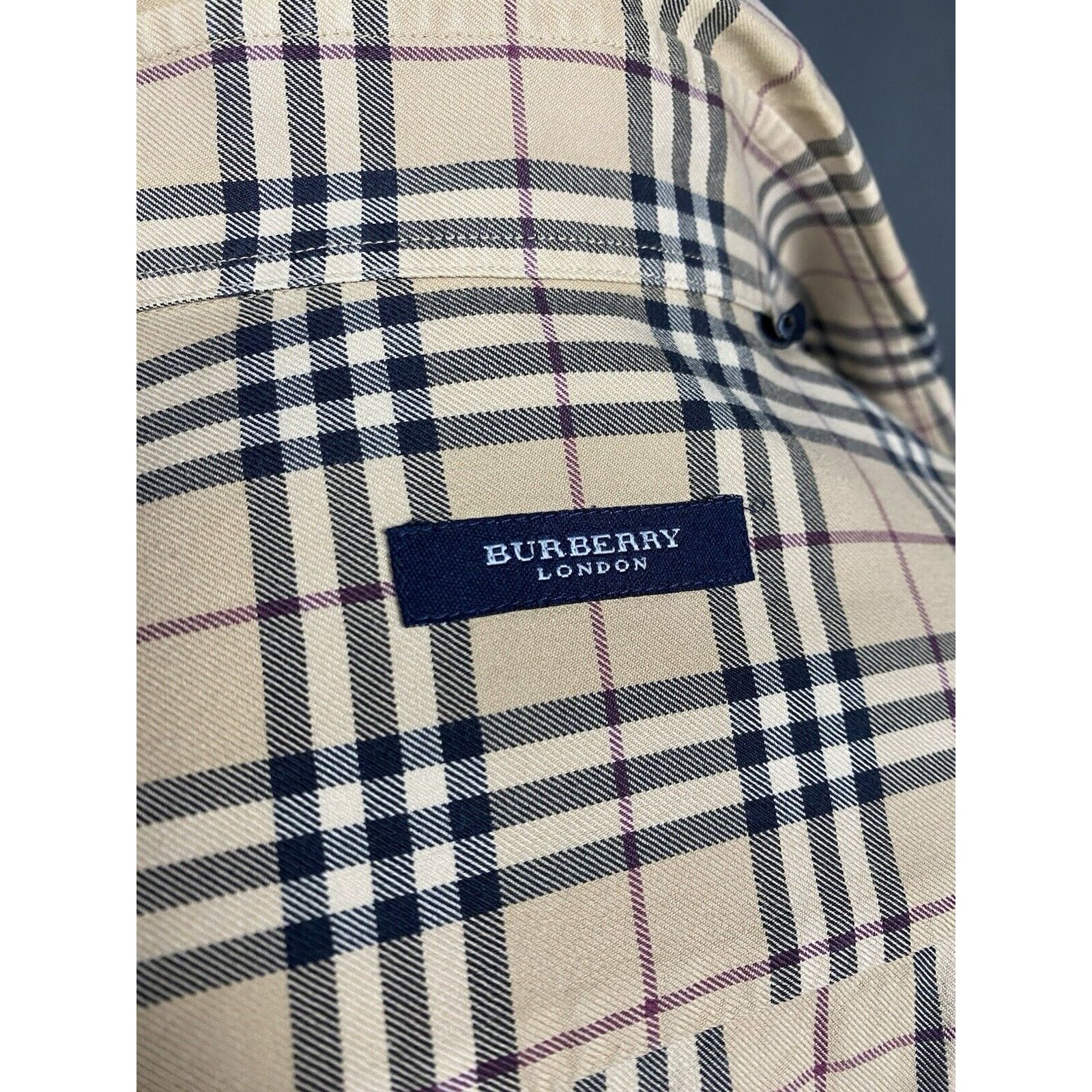 Burberry Burberry Nova Check VTG Men's Beige Checked Longsleeve Shirt Size US M / EU 48-50 / 2 - 10 Thumbnail