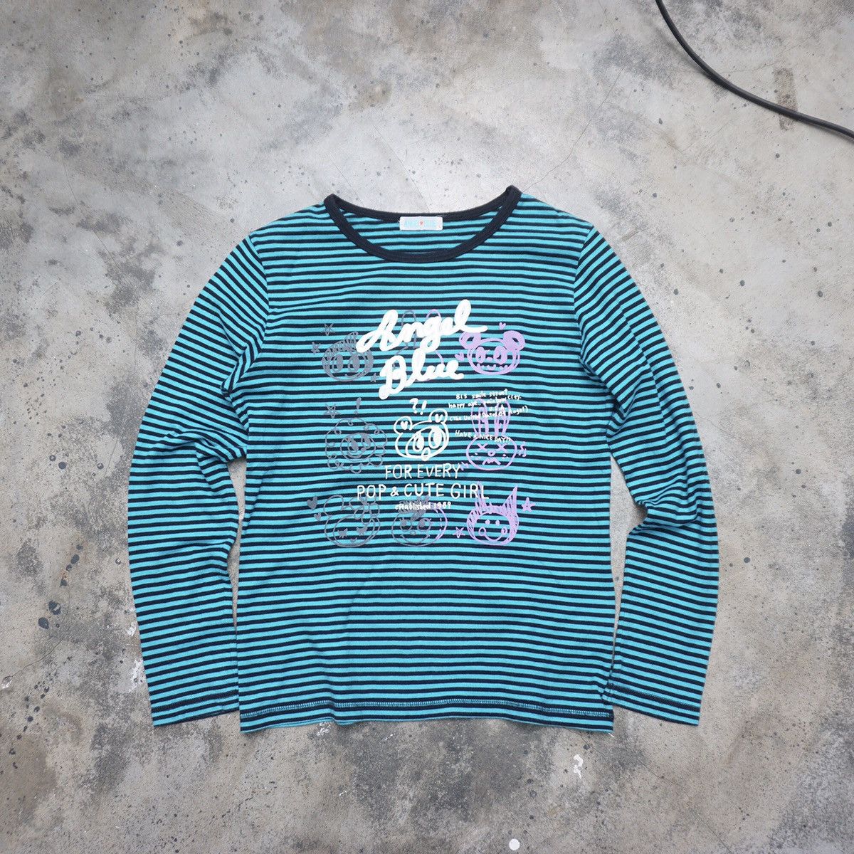 Angel Blue Y2K Stripe longsleeve Size L / US 10 / IT 46 - 1 Thumbnail