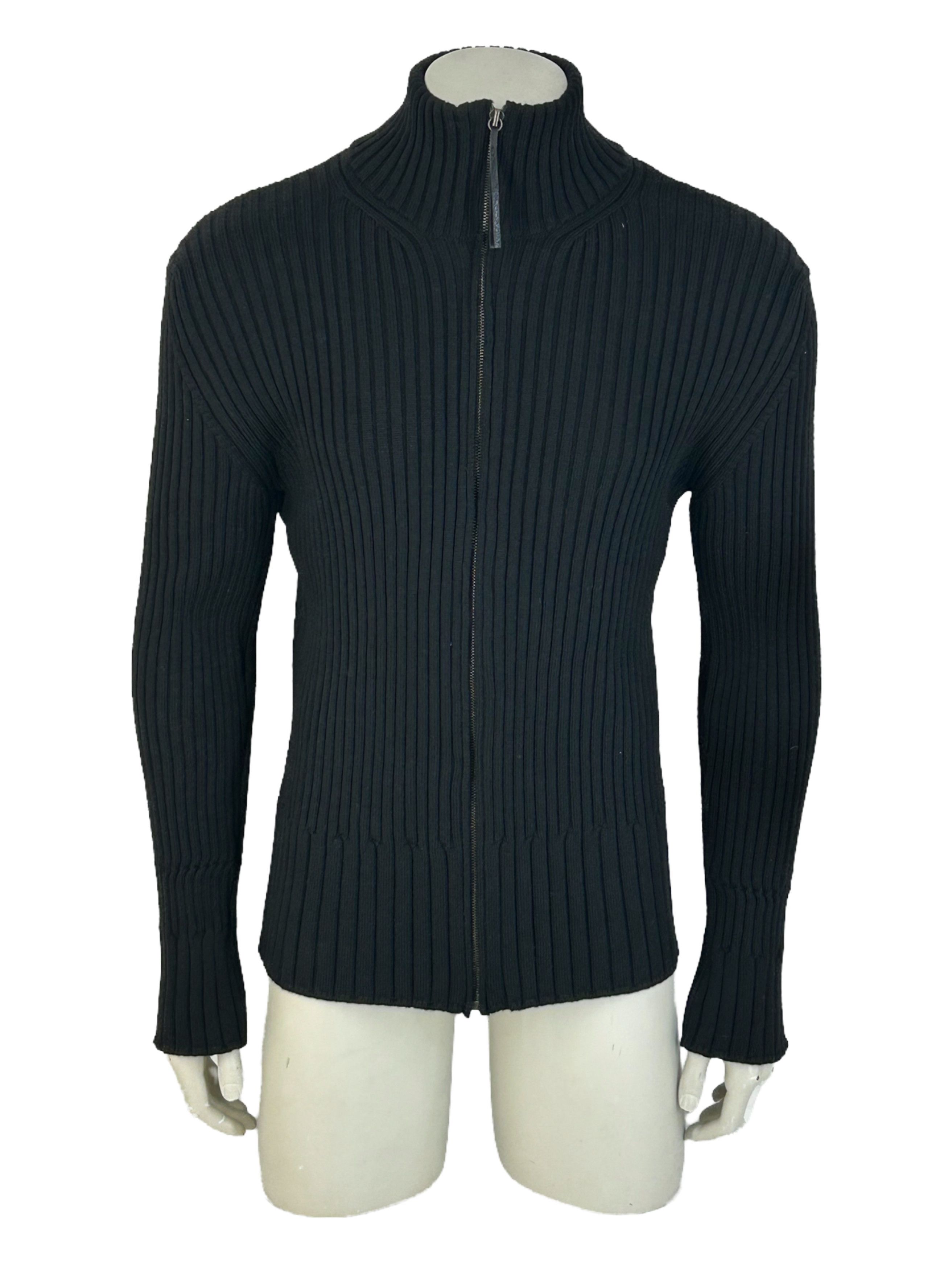 Fendi FENDI BLACK RIBBED ZIP UP/ ZIP CUFF BLACK KNIT SIZE 52 Size US XL / EU 56 / 4 - 1 Thumbnail