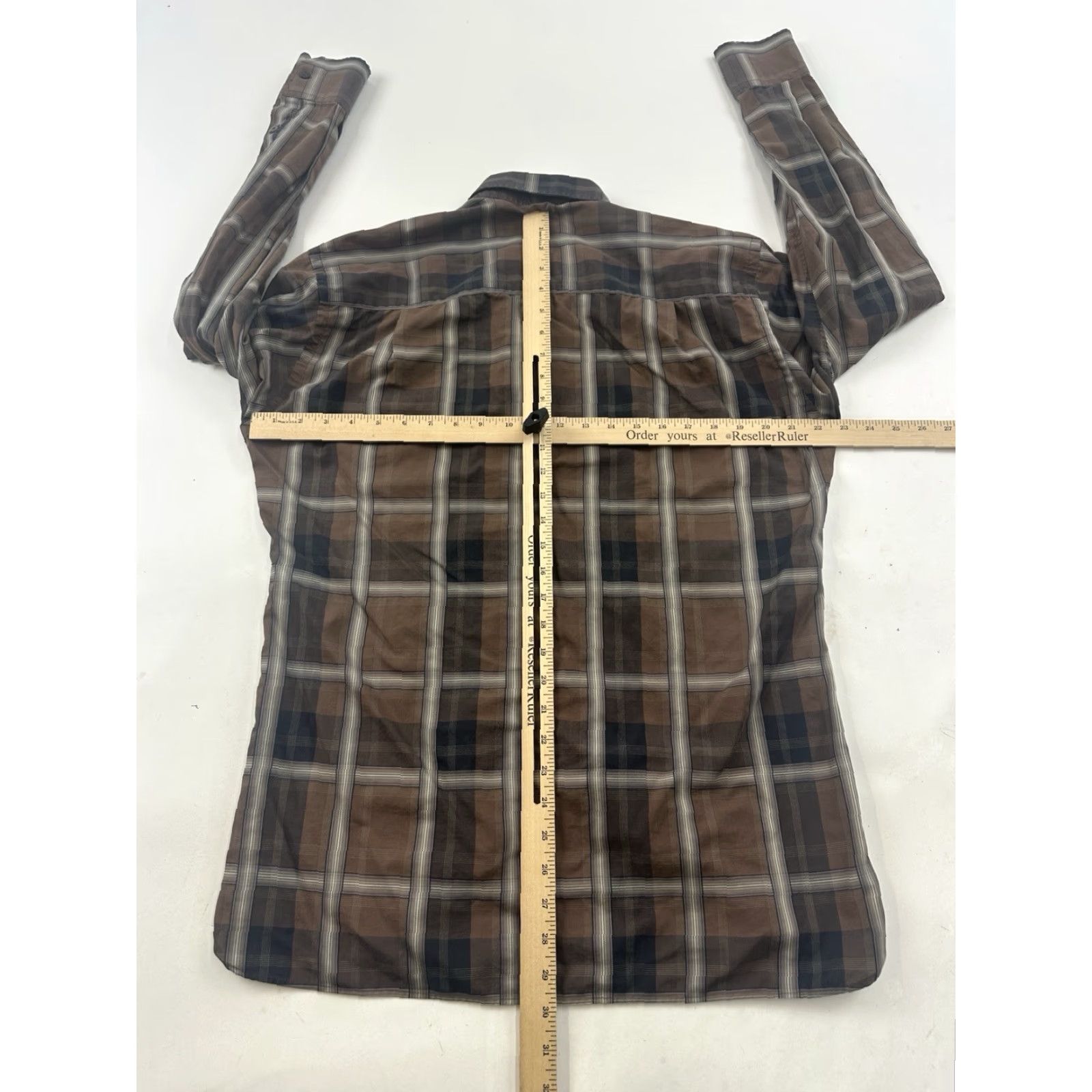 Ike Behar IKE BEHAR Mens Brown Plaid Button Up Long Sleeve Shirt Medium Size US M / EU 48-50 / 2 - 5 Thumbnail