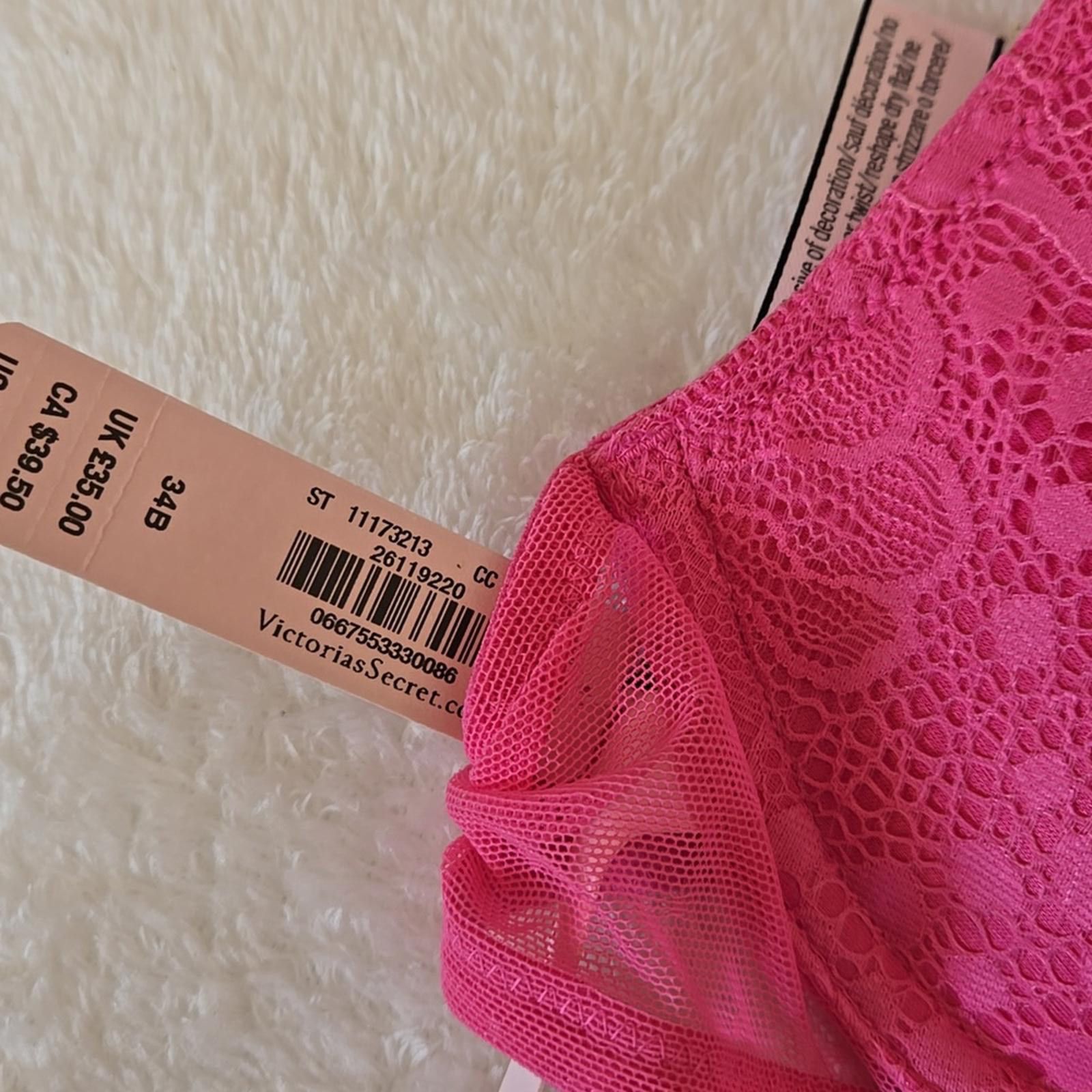 Other Victoria’s Secret Sexy Pink Lace Racerback Push-Up Bra 34B Size ONE SIZE - 4 Thumbnail