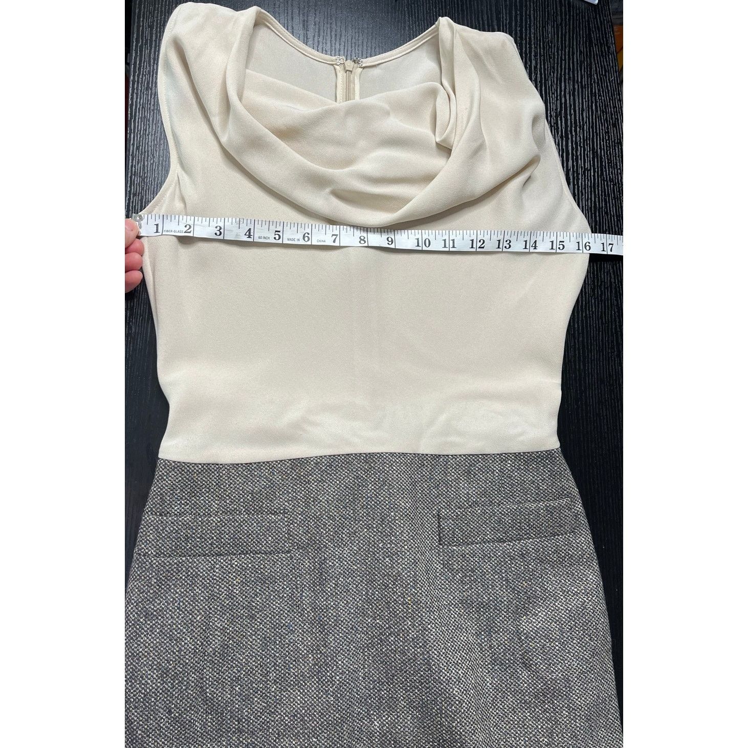 Escada Stunning Escada Draped Neck Silk/Wool/Angora Tweed Dress Size XS / US 0-2 / IT 36-38 - 9 Thumbnail