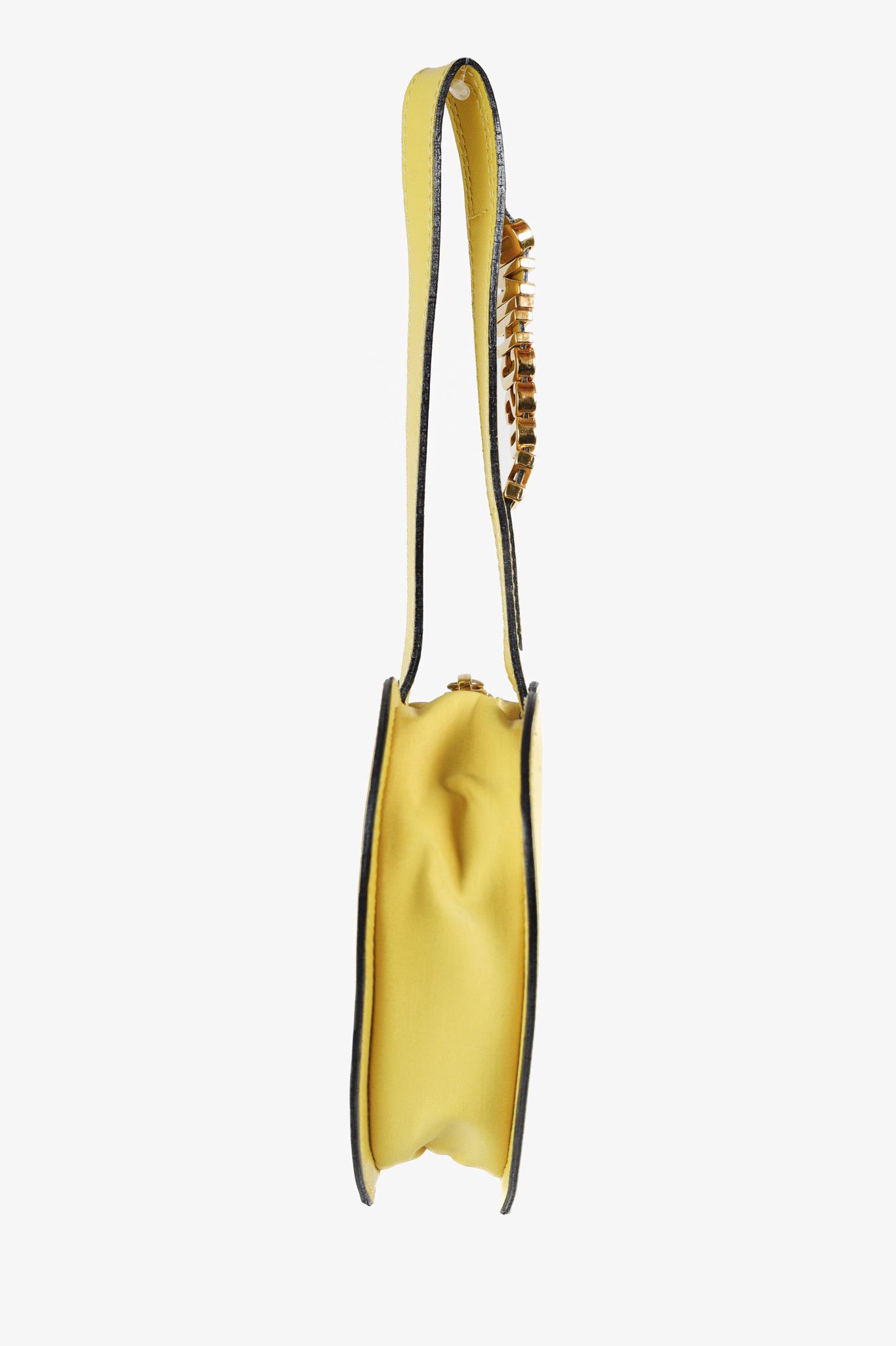 Moschino Moschino Golden Heart Yellow Leather Wrist Bag Size ONE SIZE - 3 Thumbnail