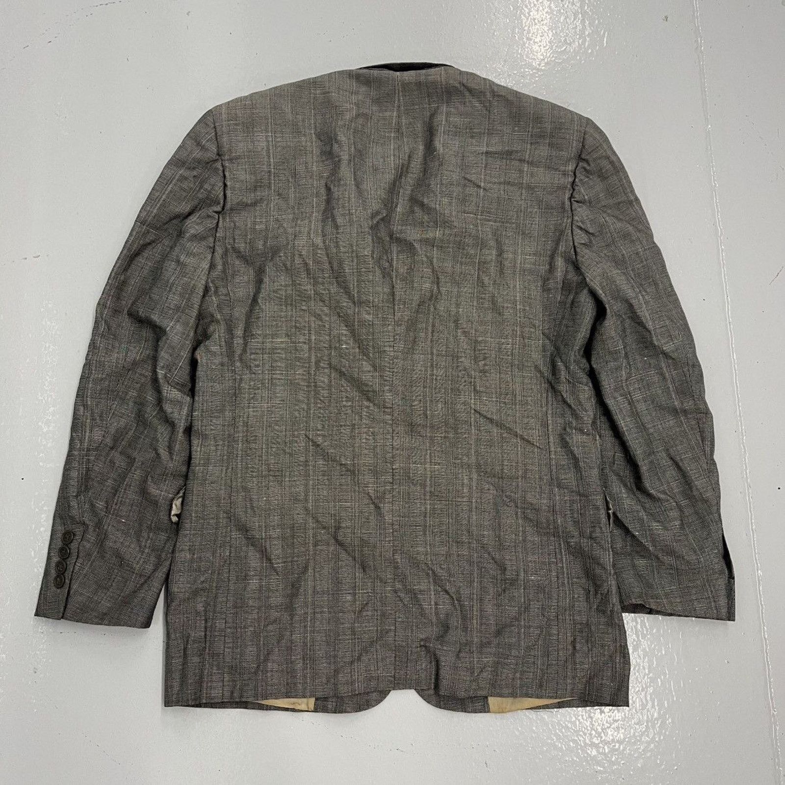 Other Vintage 70s Christian Dior Monsieur Grey Pattern Suit Size 42R - 3 Thumbnail