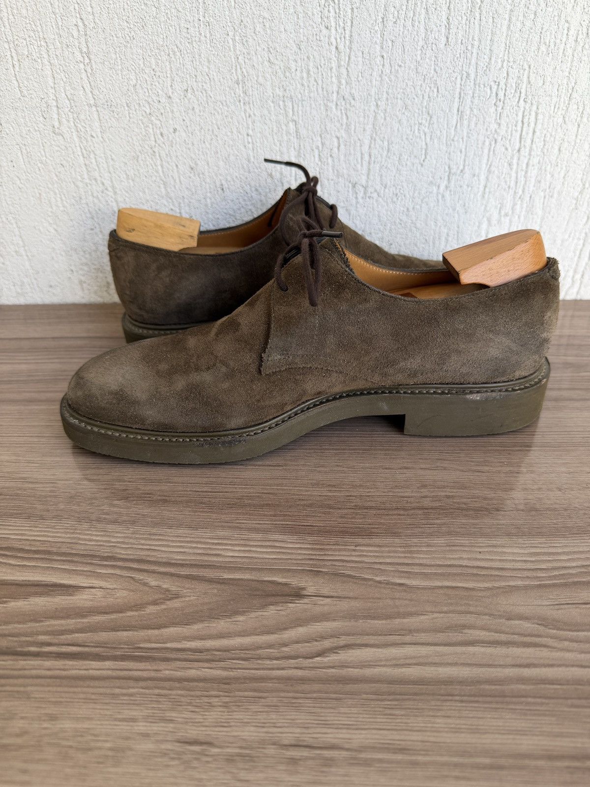 John Lobb 7.5EE Olive suede haloon derby Size US 8.5 / EU 41-42 - 12 Thumbnail