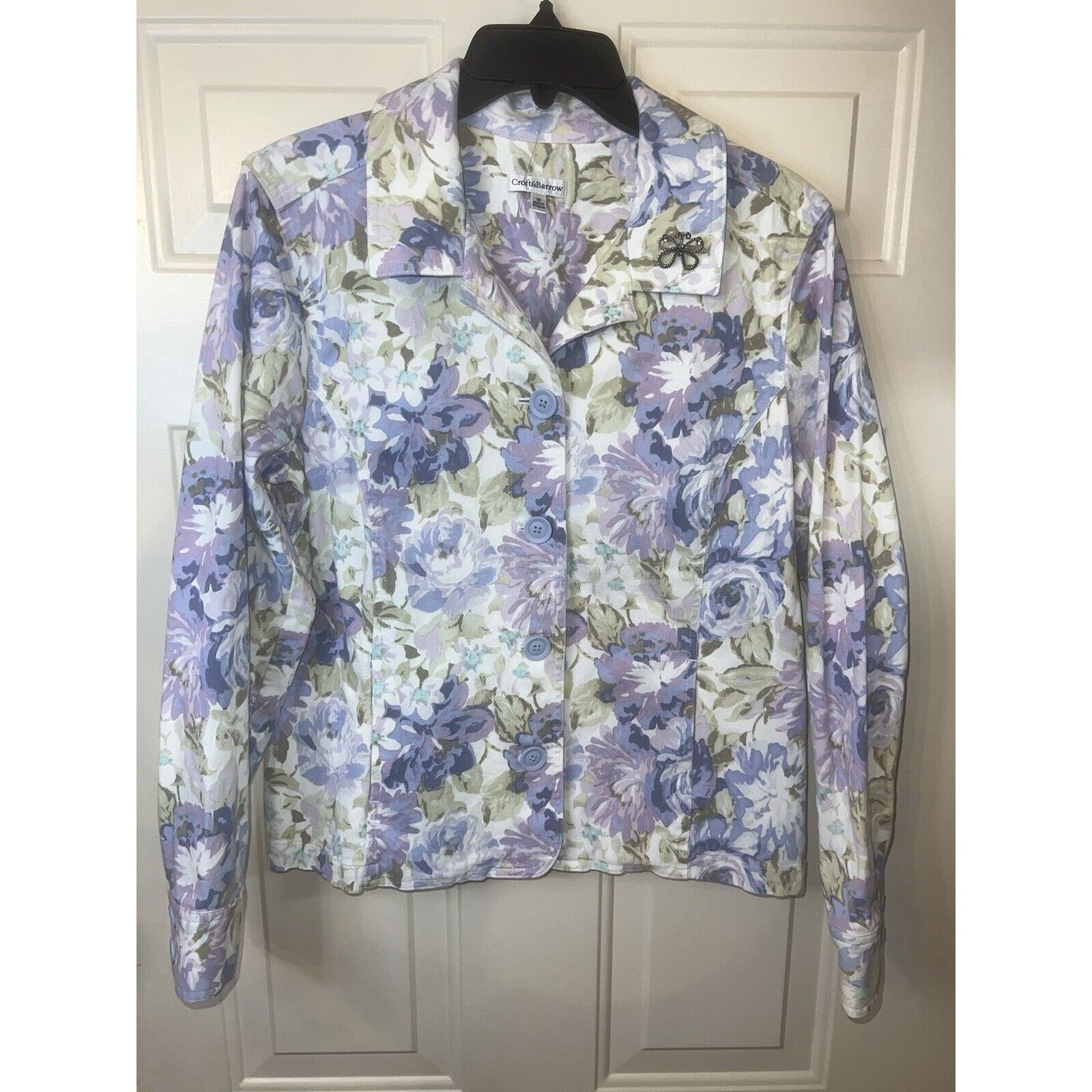 Croft & Barrow Croft & Barrow Trucker Jacket Floral Denim Women’s Sz Medium Size M / US 6-8 / IT 42-44 - 1 Thumbnail