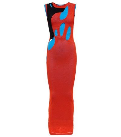 Loewe Last Size Loewe Cut Out Midi Dress in Orange/Blue/Black Size M / US 6-8 / IT 42-44 - 2 Thumbnail