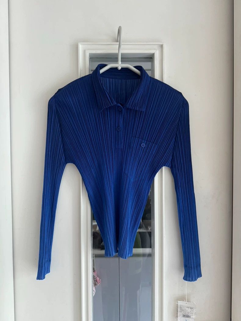 Issey Miyake Issey Miyake size:3 Blue pleated long-sleeved shirt Size M / US 6-8 / IT 42-44 - 7 Thumbnail