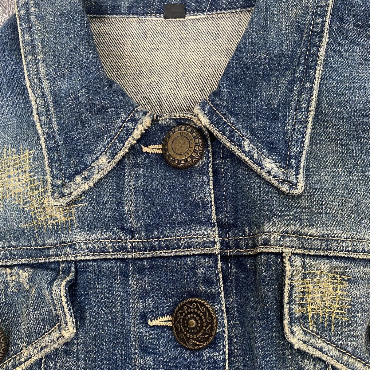 Designer Vintage Very Rare Roberto Cavalli Distressed Denim Jackets Size S / US 4 / IT 40 - 3 Thumbnail