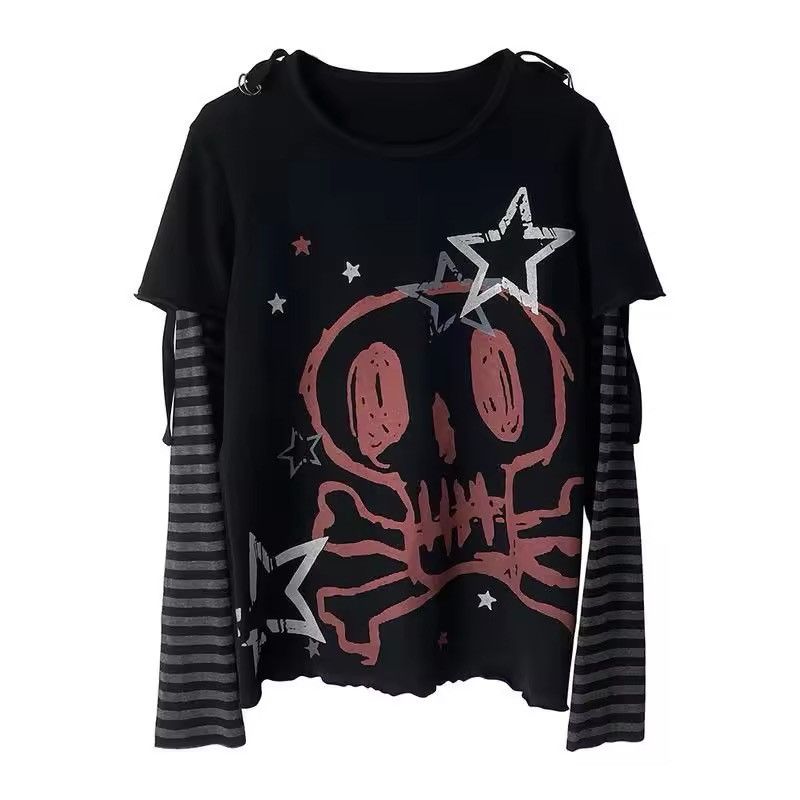 Japanese Brand Skull Dark Graphic Long Sleeve T Shirt Size M / US 6-8 / IT 42-44 - 1 Thumbnail