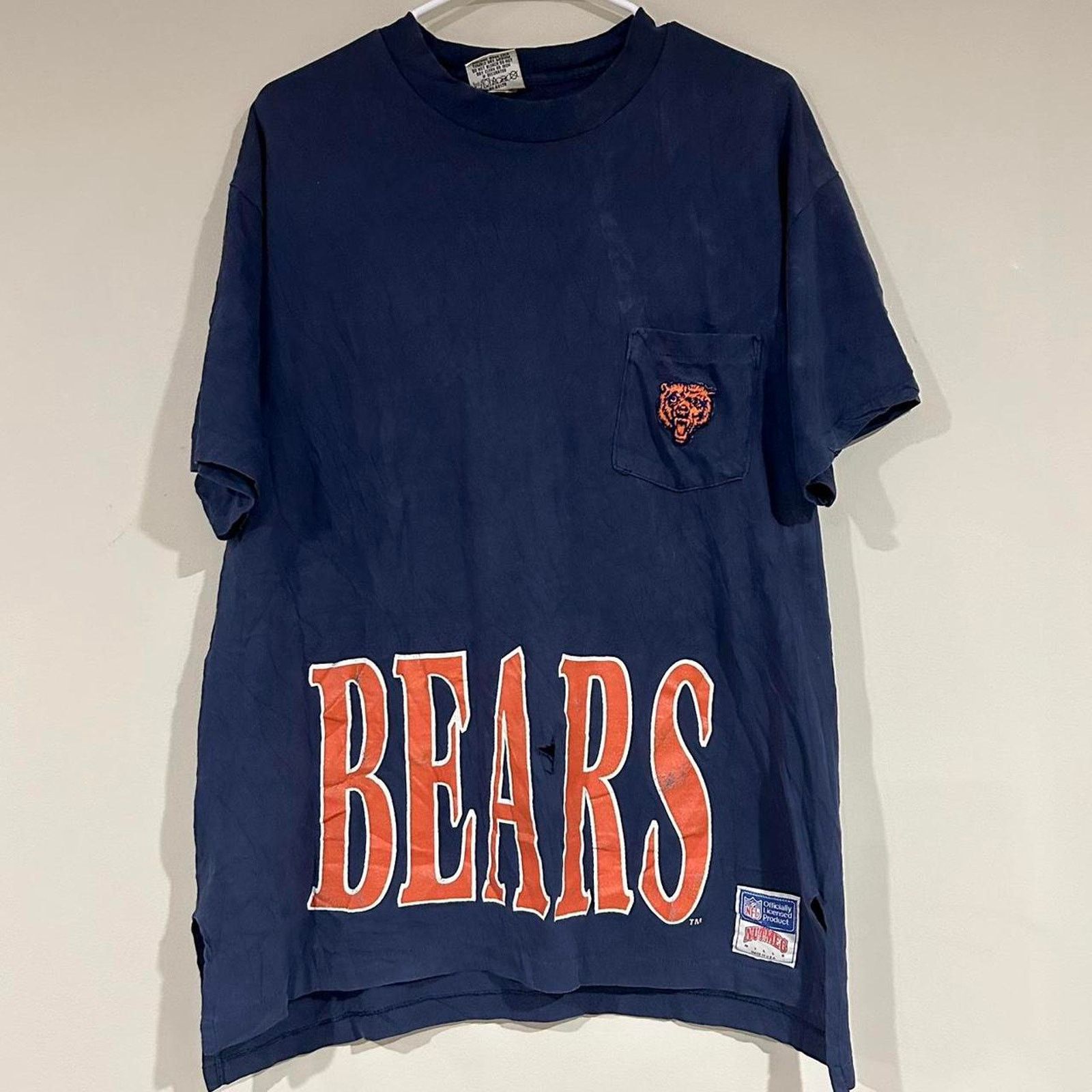 Nutmeg Vintage Nutmeg Chicago Bears Pocket Tee Shirt Size US XL / EU 56 / 4 - 1 Thumbnail