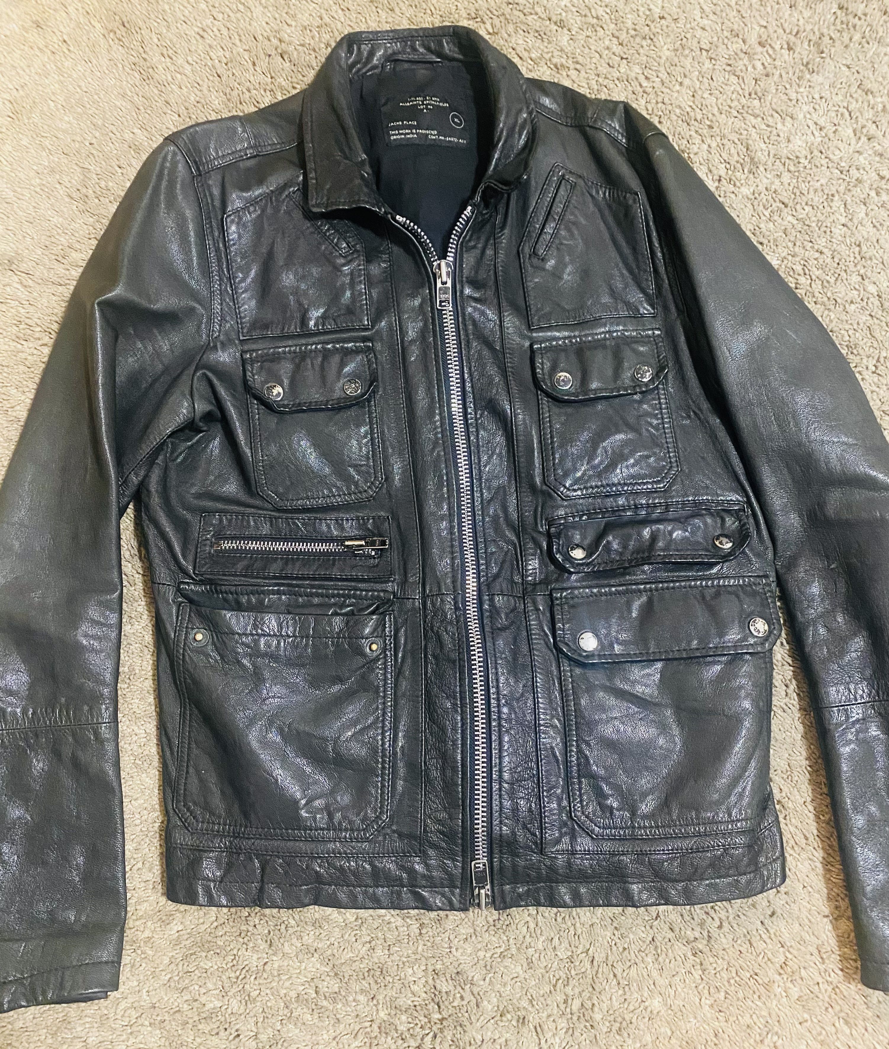 Allsaints All Saints Habanero BLK Leather Jacket ALLSAINTS Size US L / EU 52-54 / 3 - 3 Thumbnail