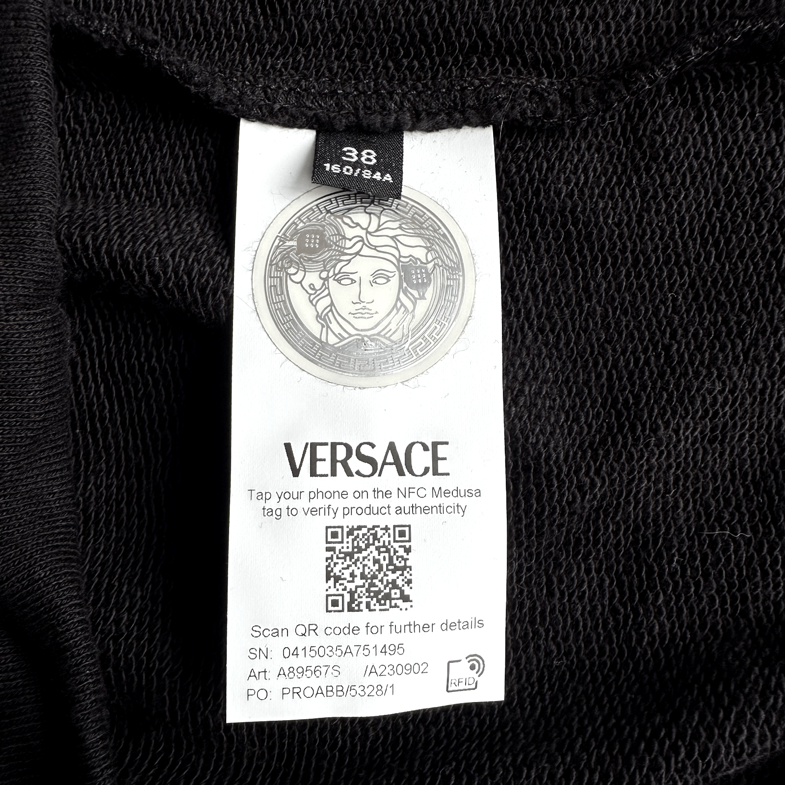 Versace Versace Black Sweater With Golden Embroidered Medusa Head S Size US M / EU 48-50 / 2 - 4 Thumbnail