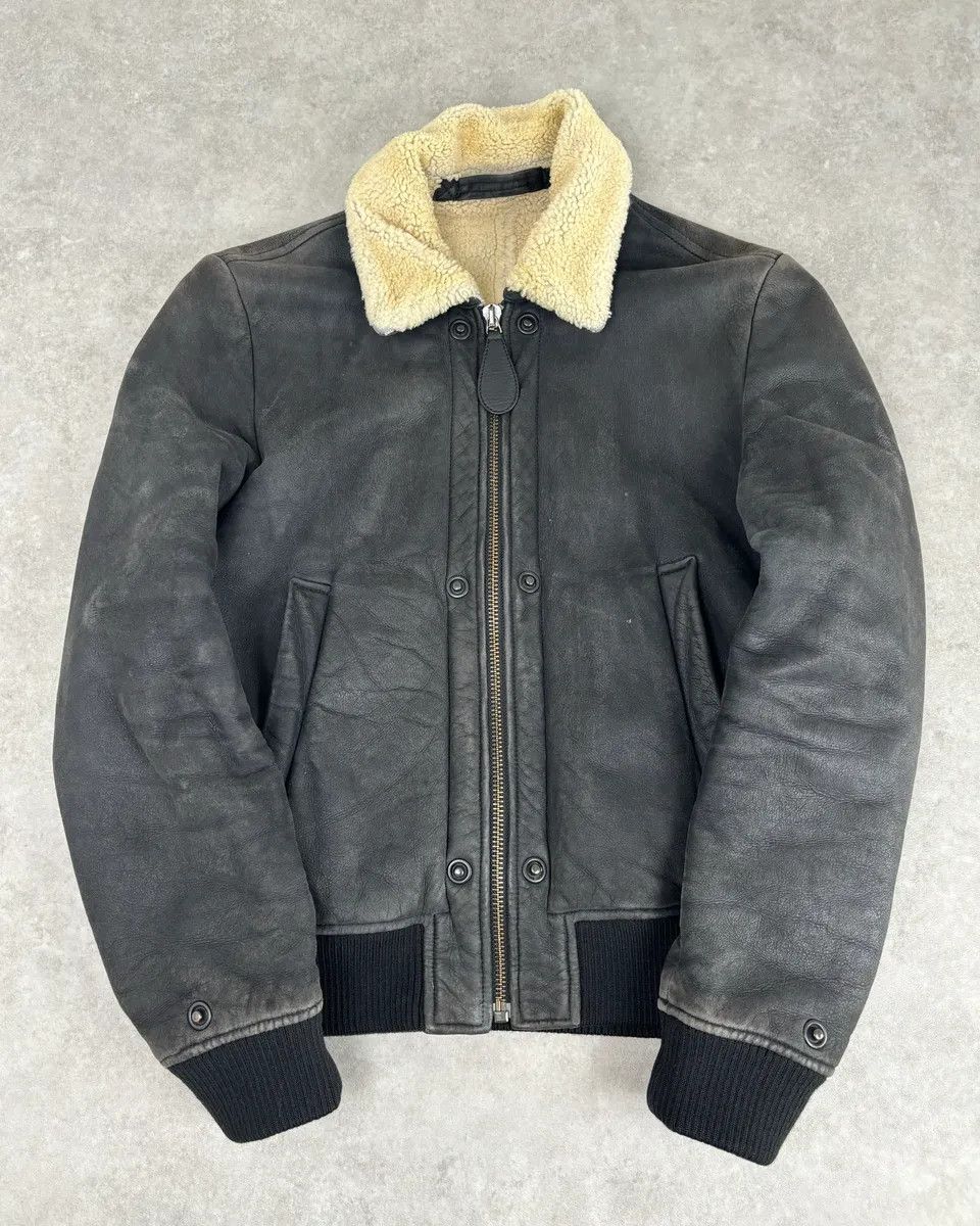 Maison Margiela AW2011 Maison Margiela Shearling Faded Black Leather Jacket Size US M / EU 48-50 / 2 - 1 Thumbnail