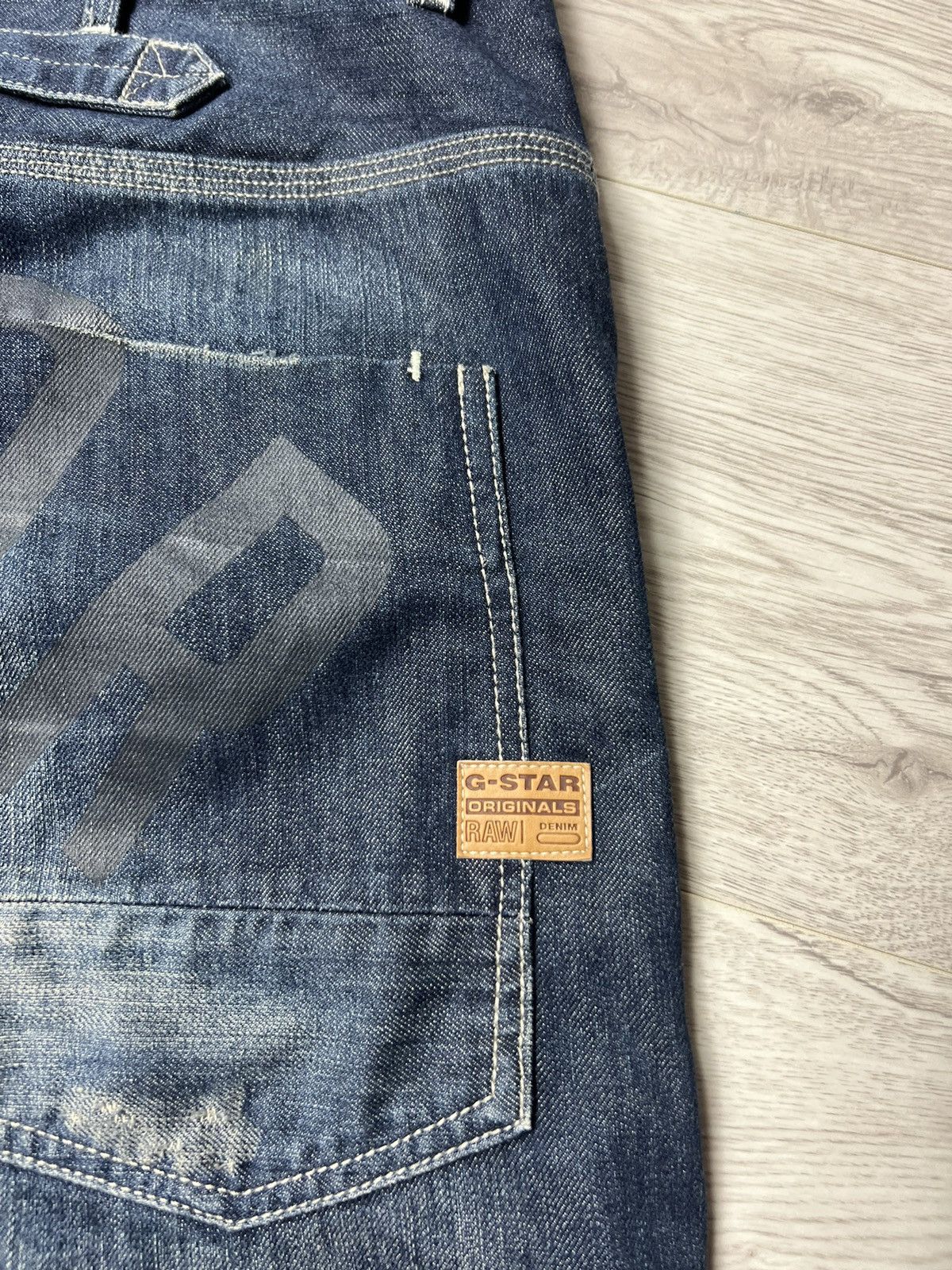 G-Star Vintage G-Star RAW Big Logo Jean Denim Shorts Size US 38 / EU 54 - 7 Thumbnail