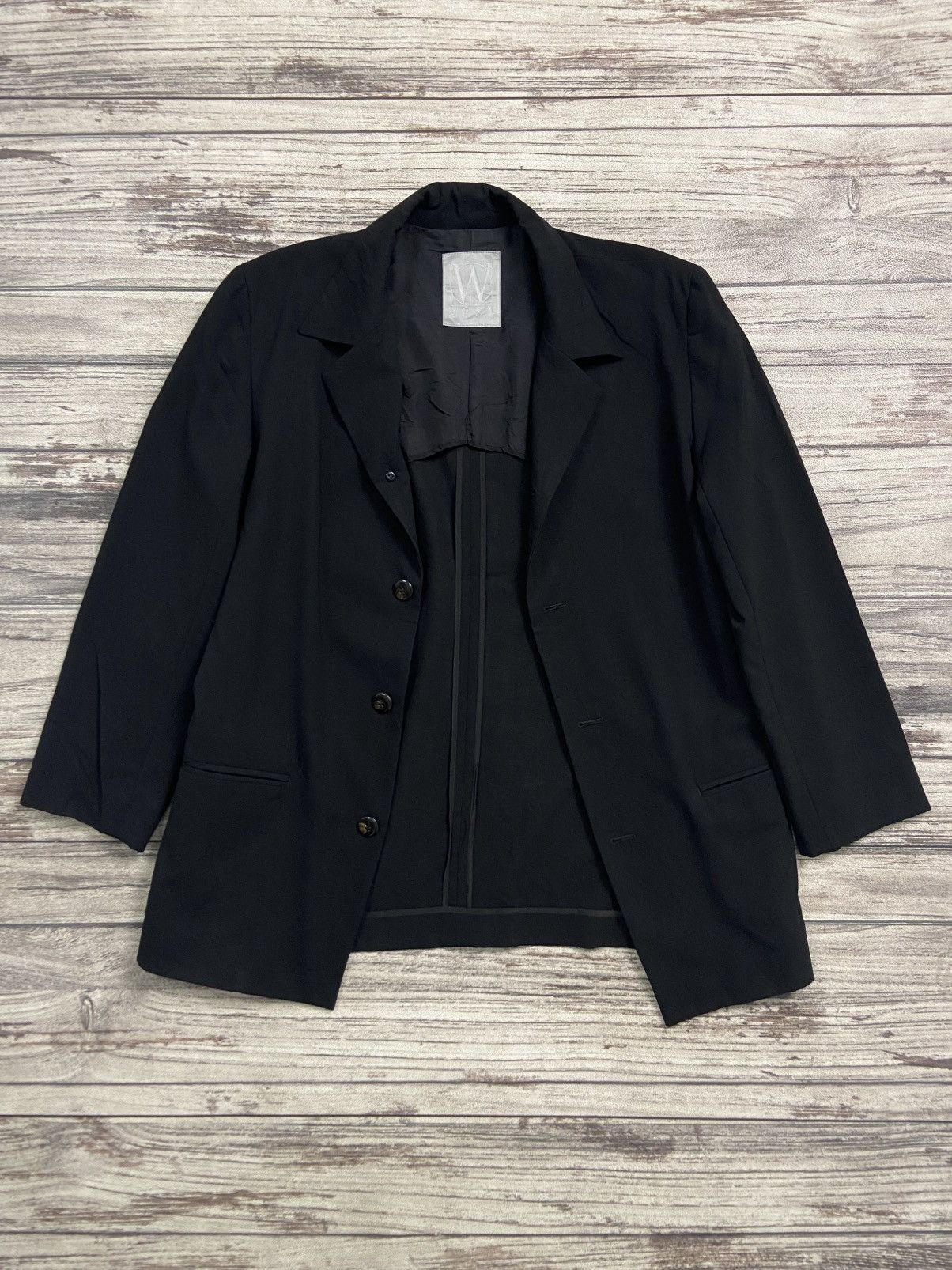 Vintage × Y's × Yohji Yamamoto Vintage 90s Workshop By Yohji Yamamoto Light Blazer Black Size 40L - 2 Thumbnail