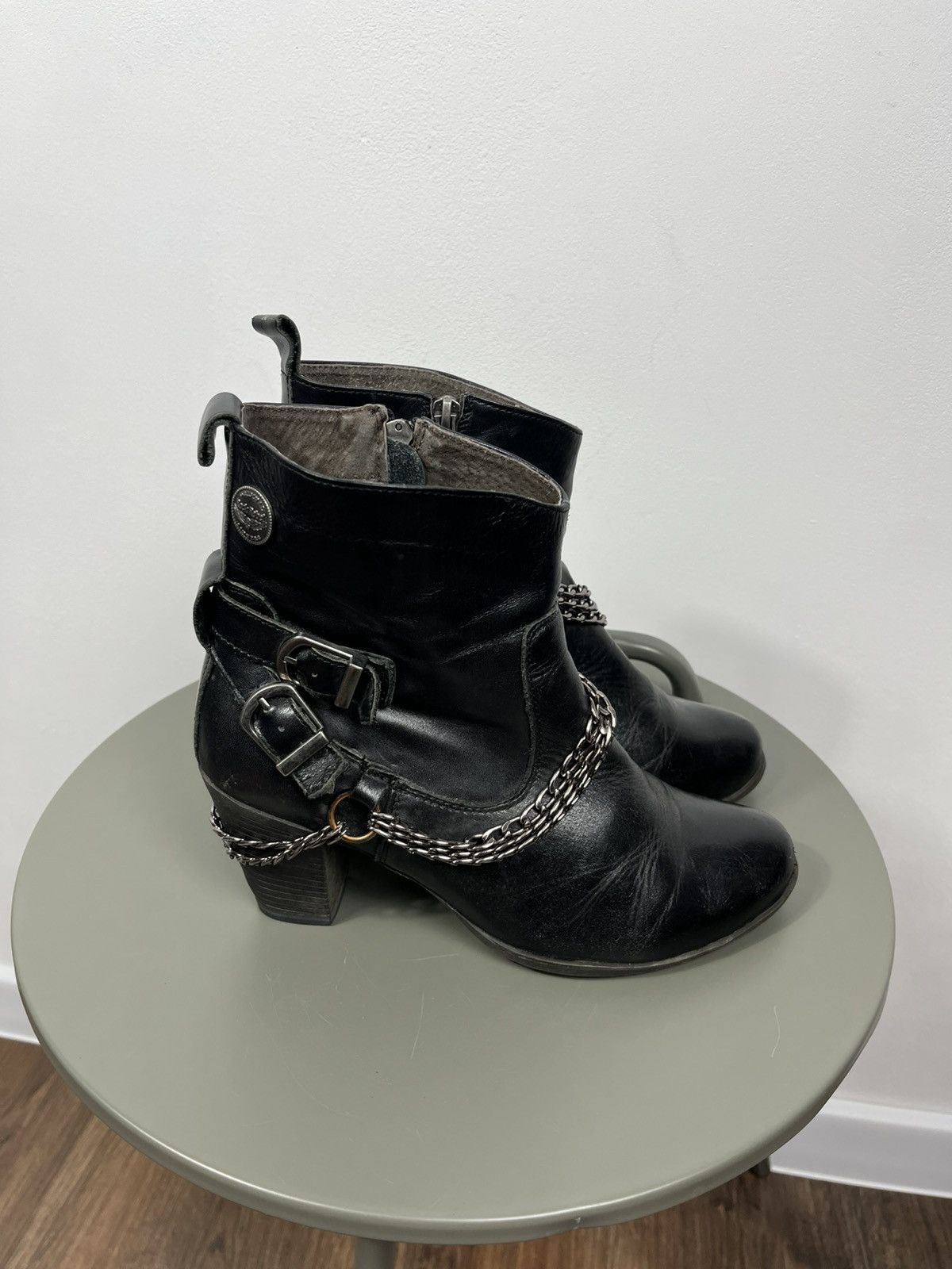 Other Rock Rebel Black Chain Zip Ankle Boots Womens EU 39 Size US 8 / IT 38 - 6 Thumbnail