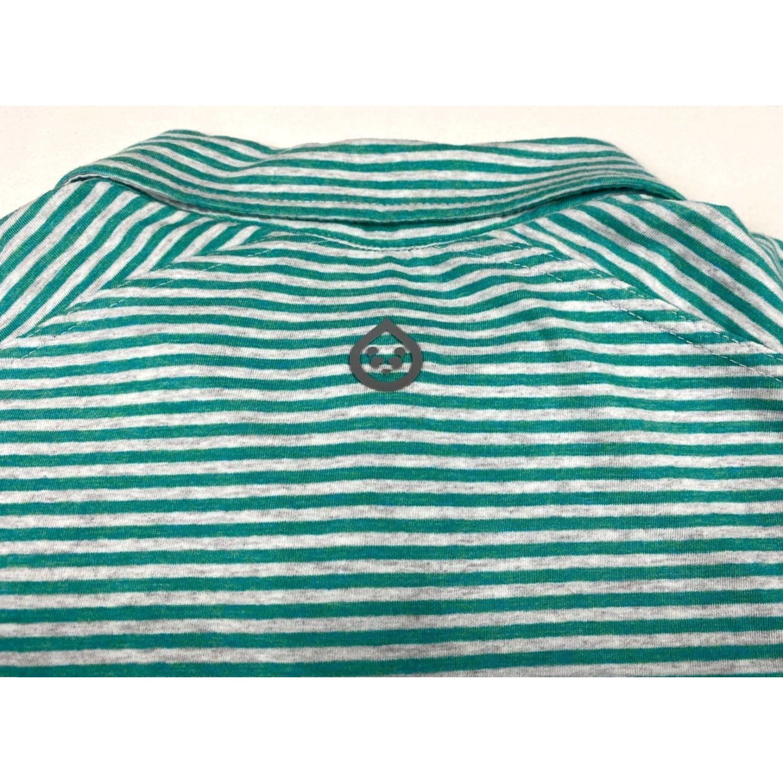 Vintage Tasc Performance Polo Shirt Men Striped Short Sleeve Button Collared Cotton Blend Size L Green Polo Mens Shirt Size US L / EU 52-54 / 3 - 6 Thumbnail