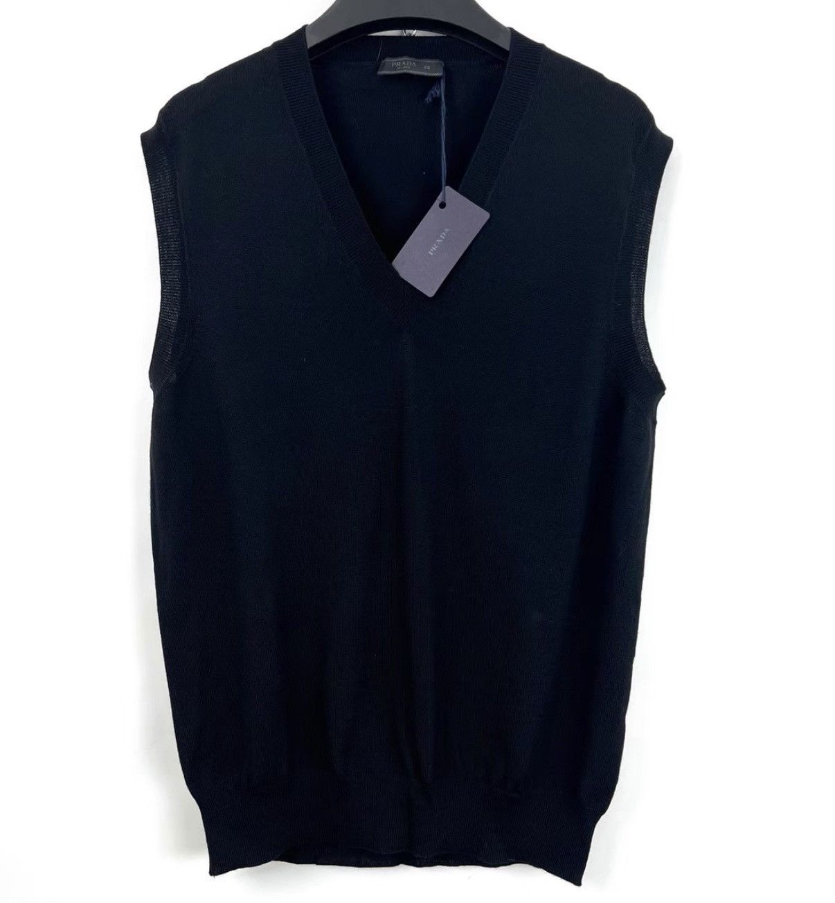 Prada Prada Black V-Neck Knit Vest Base Layer K12 Size US M / EU 48-50 / 2 - 1 Thumbnail