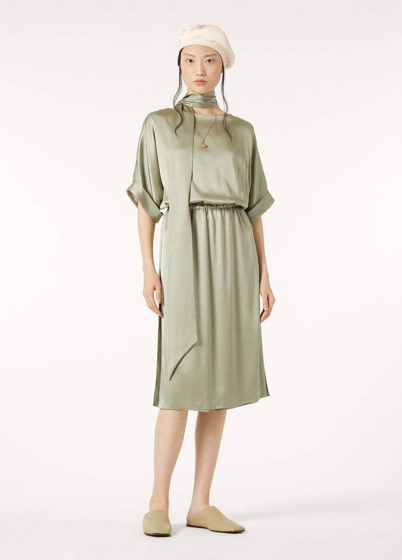 Loro Piana o1srvl11e0526 FAP0332 Caren Midi Dress in Light Green Size L / US 10 / IT 46 - 2 Thumbnail