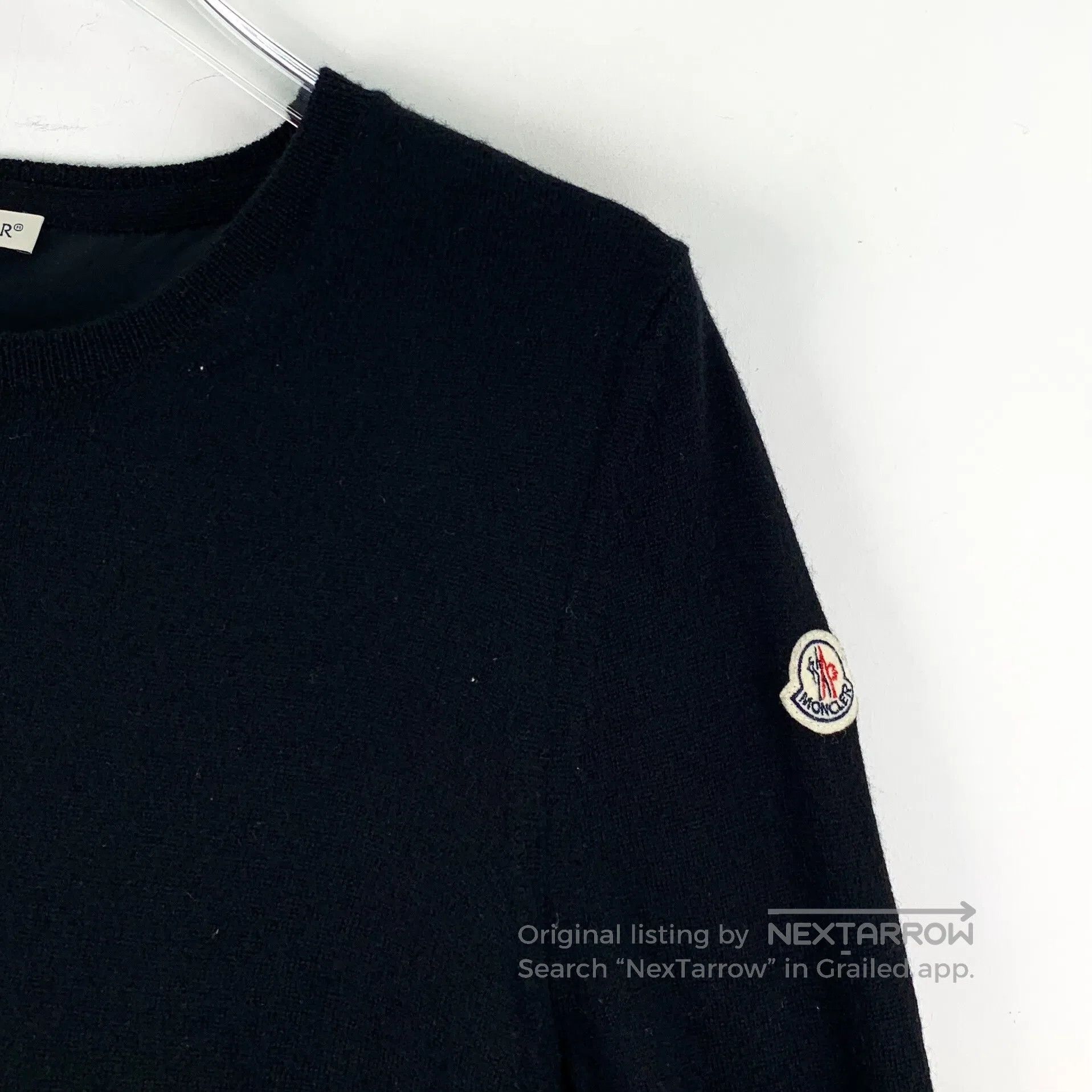Moncler Moncler Black logo applique wool long-sleeve sweatshirt| Size US M / EU 48-50 / 2 - 3 Thumbnail