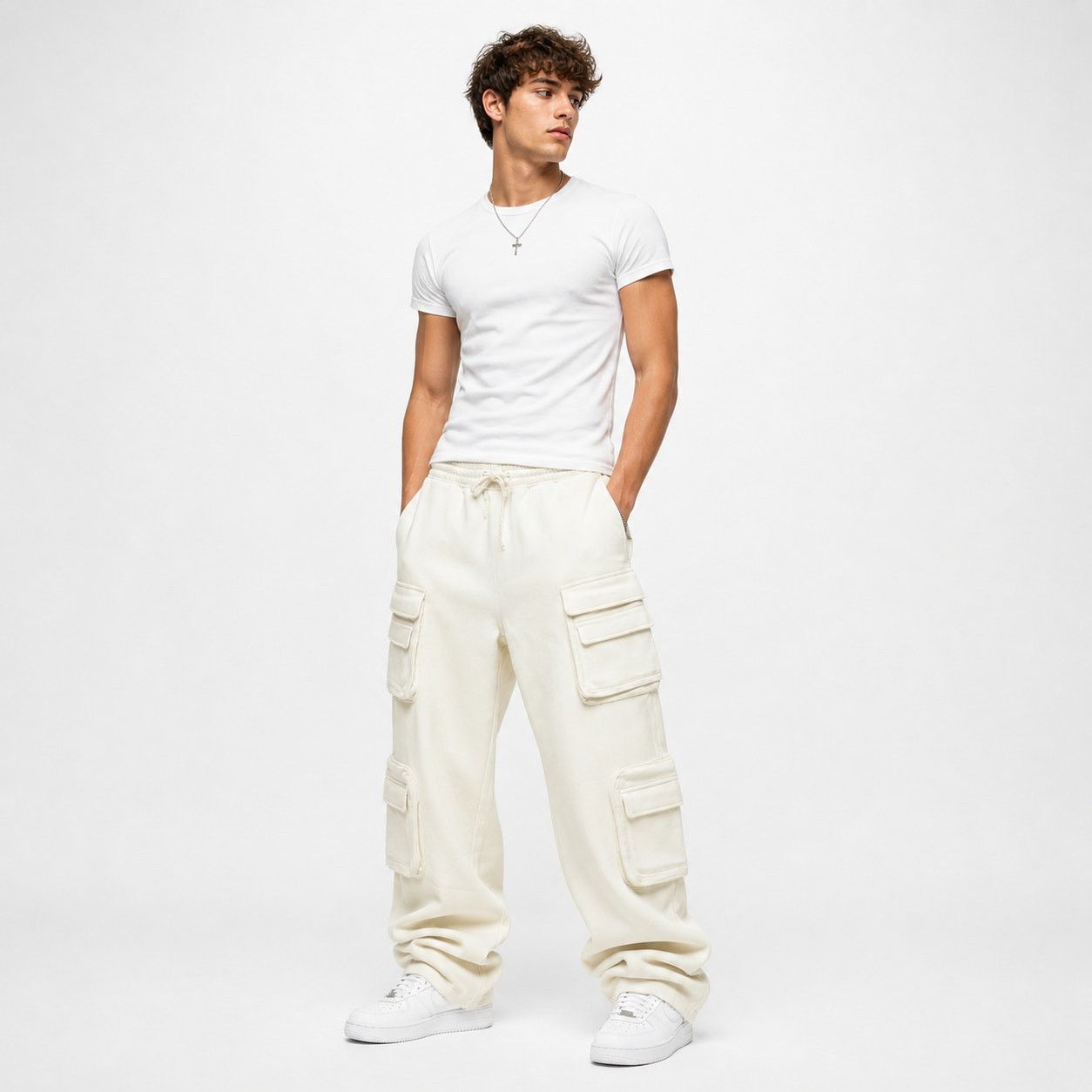 Other Publik Brand Stacked Fleece Pants Mens 2XL White Cargo Size US 36 / EU 52 - 1 Thumbnail