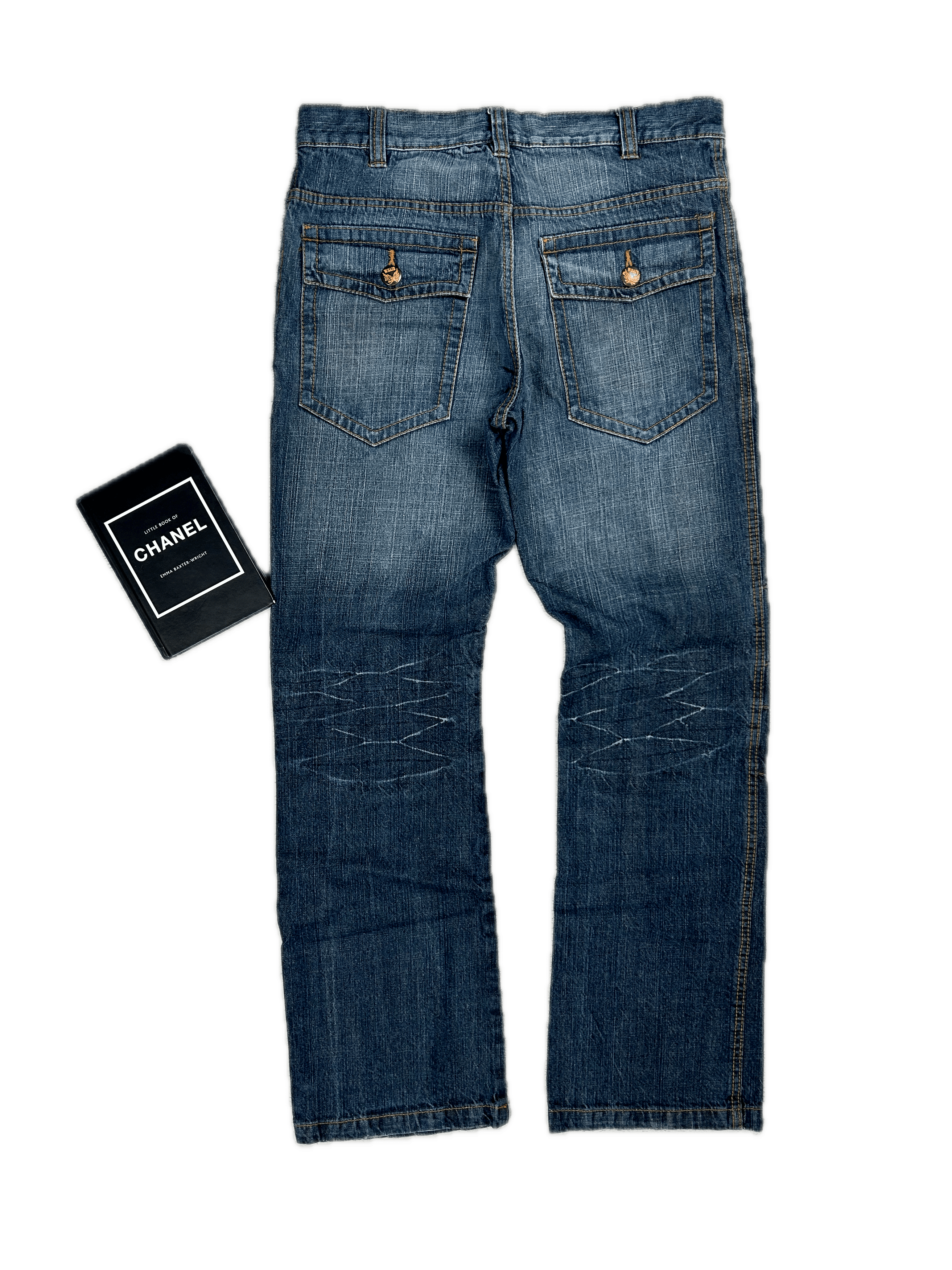 Japanese Brand Vintage Jeans Double Knee Drill True Religion Style Y2k Size US 33 - 1 Thumbnail