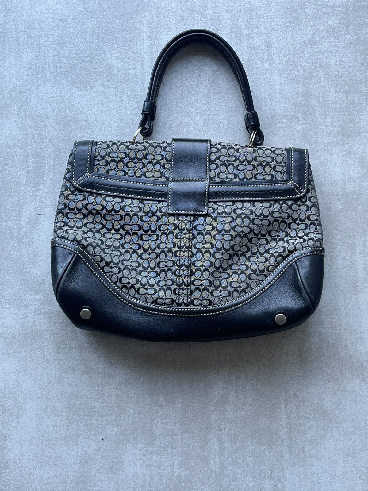 Coach Coach Signature Flap Satchel Black/Grey Size ONE SIZE - 2 Thumbnail