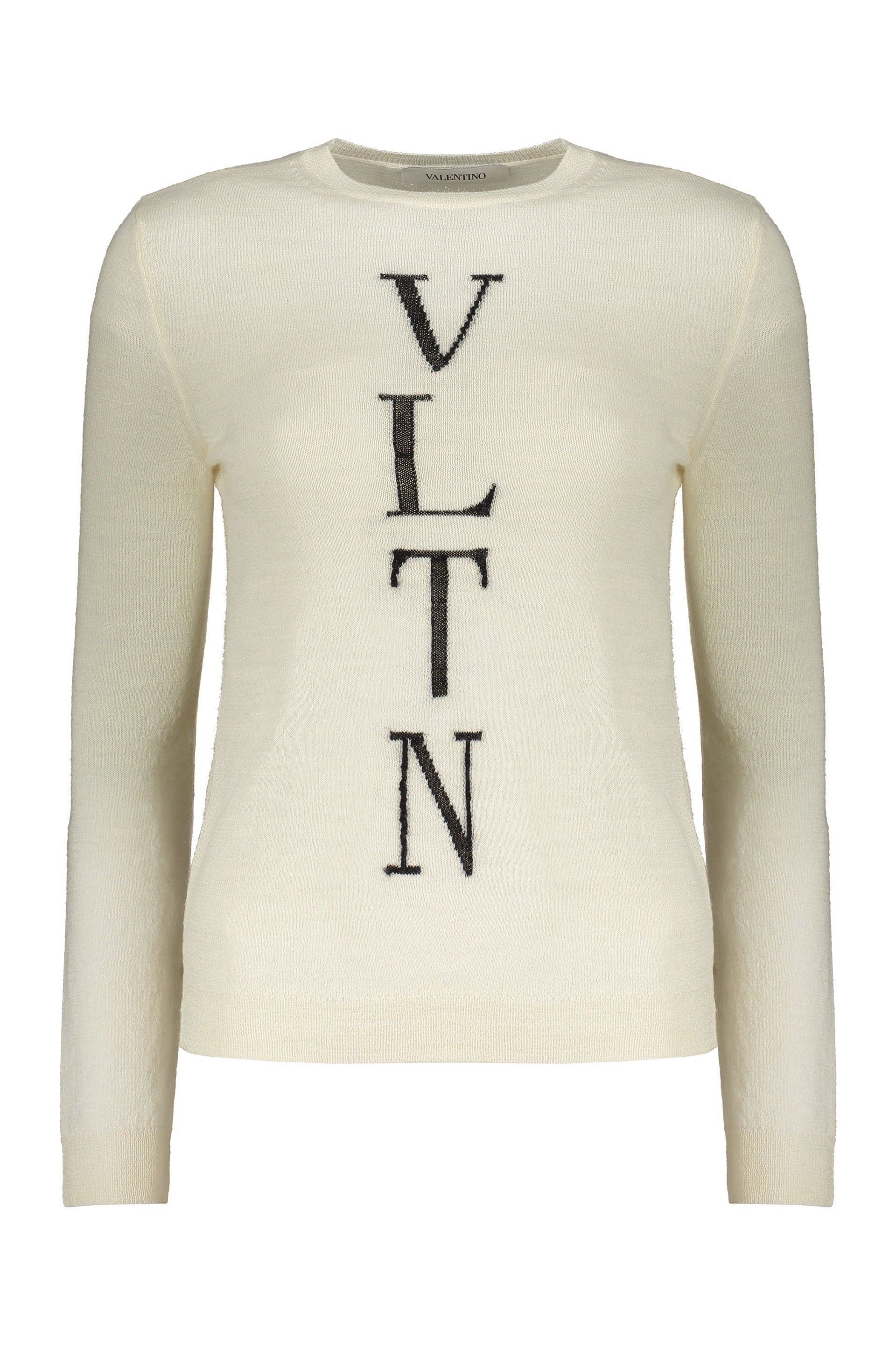 Valentino WOMEN'S CREAM WOOL CREWNECK SWEATER Size M / US 6-8 / IT 42-44 - 1 Thumbnail